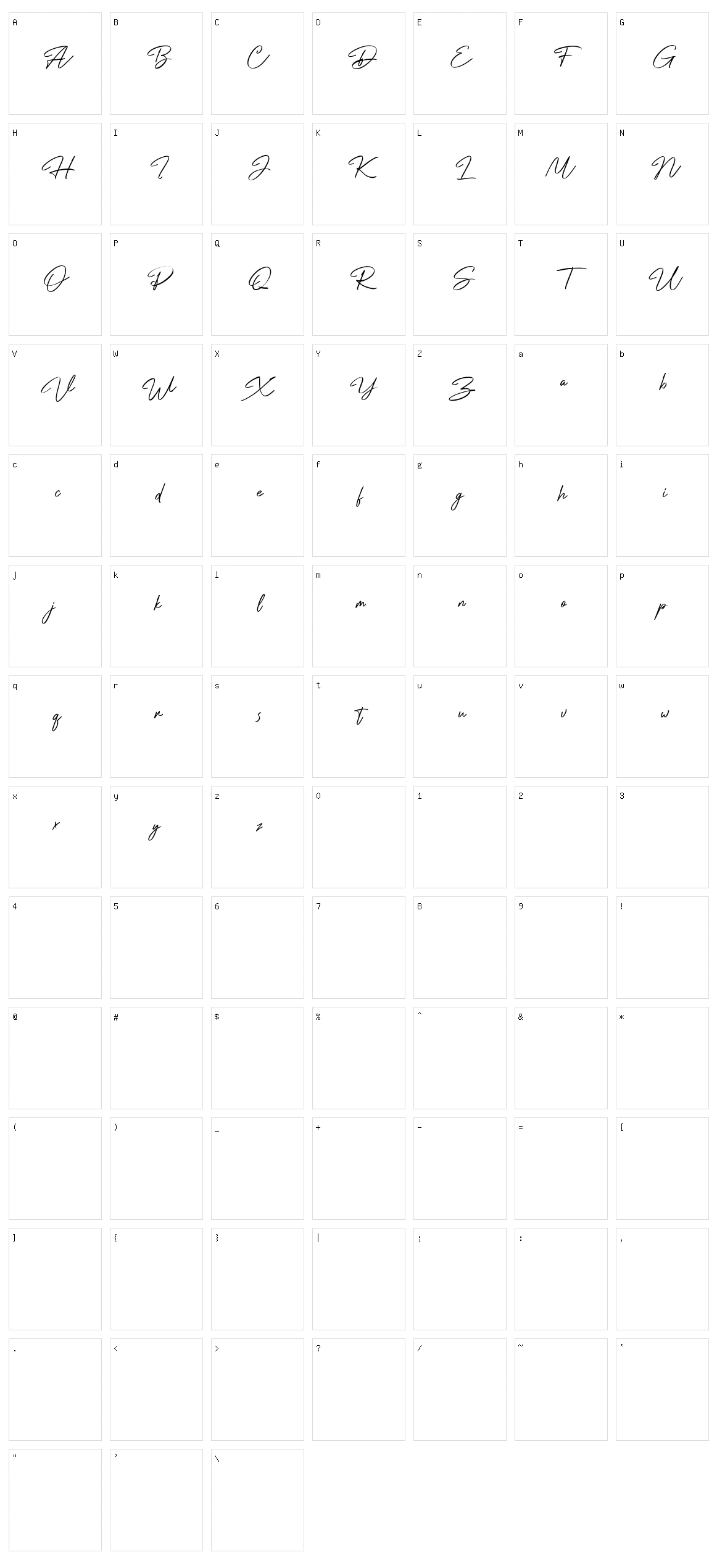 Jolleylung Character Set