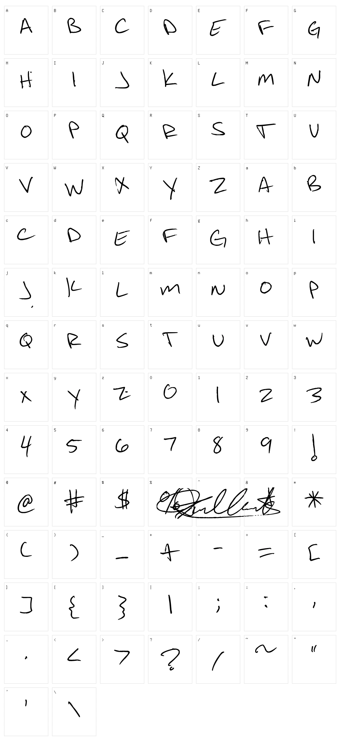 Jonny Mack Character Set