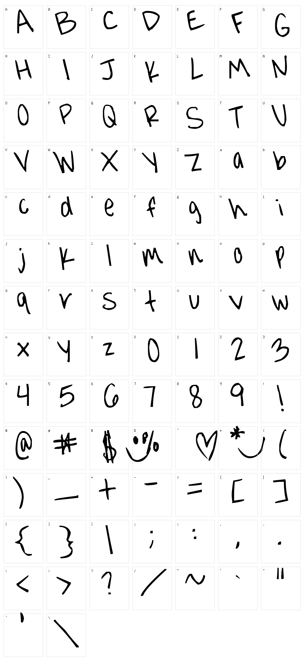 Jorgieporgiepuddinpie Character Set