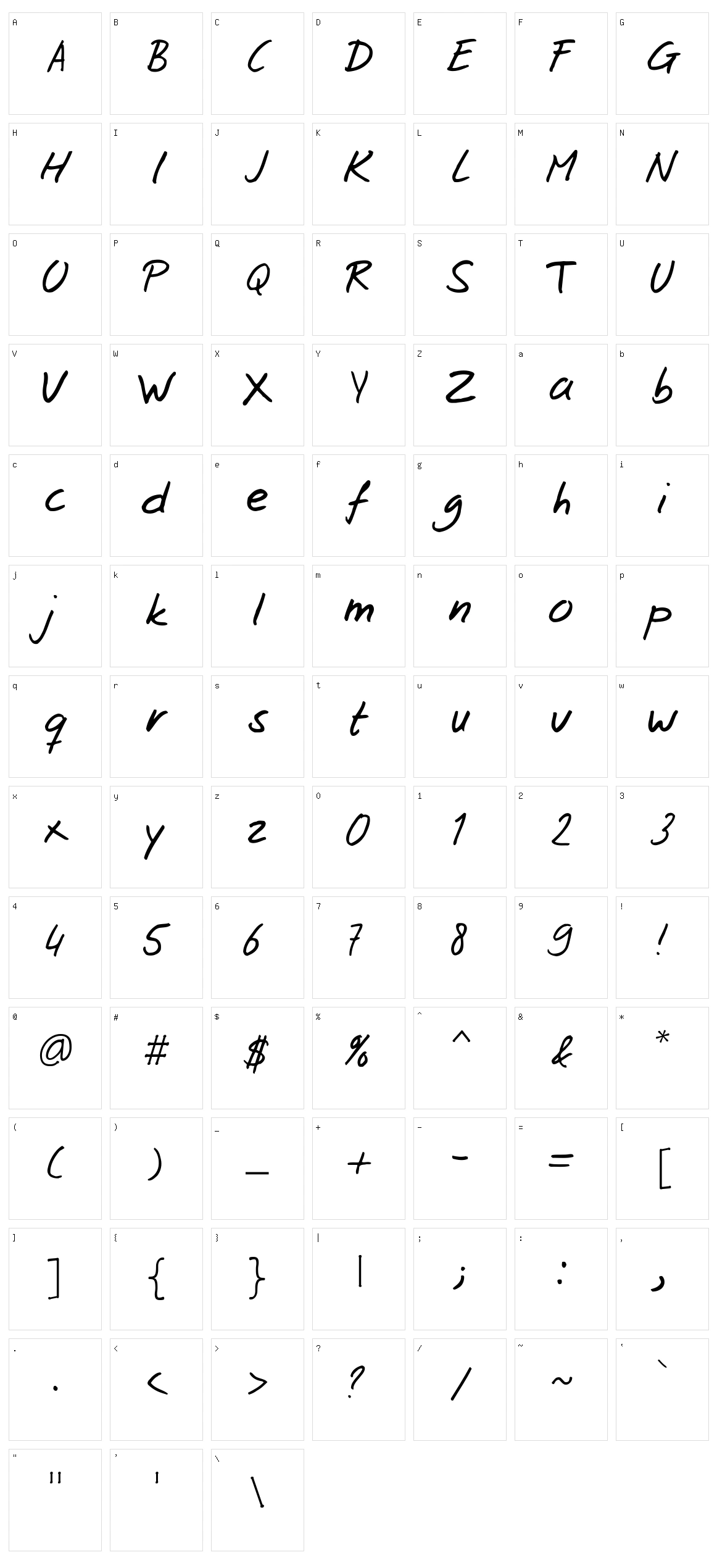 Josschrift Character Set