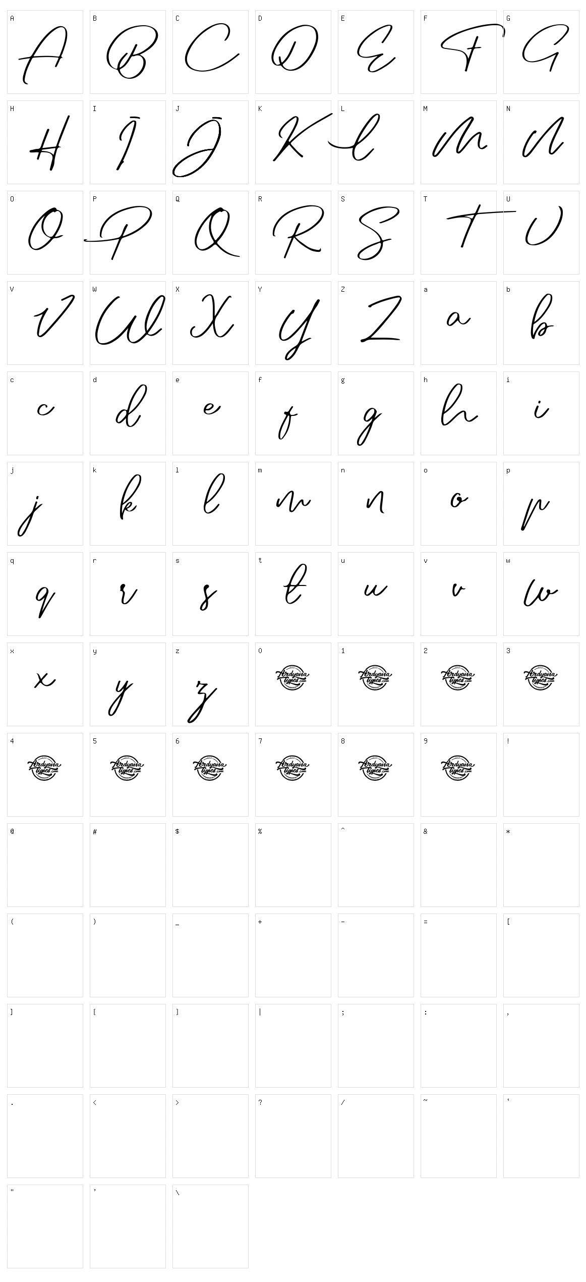 Jovanka Character Set