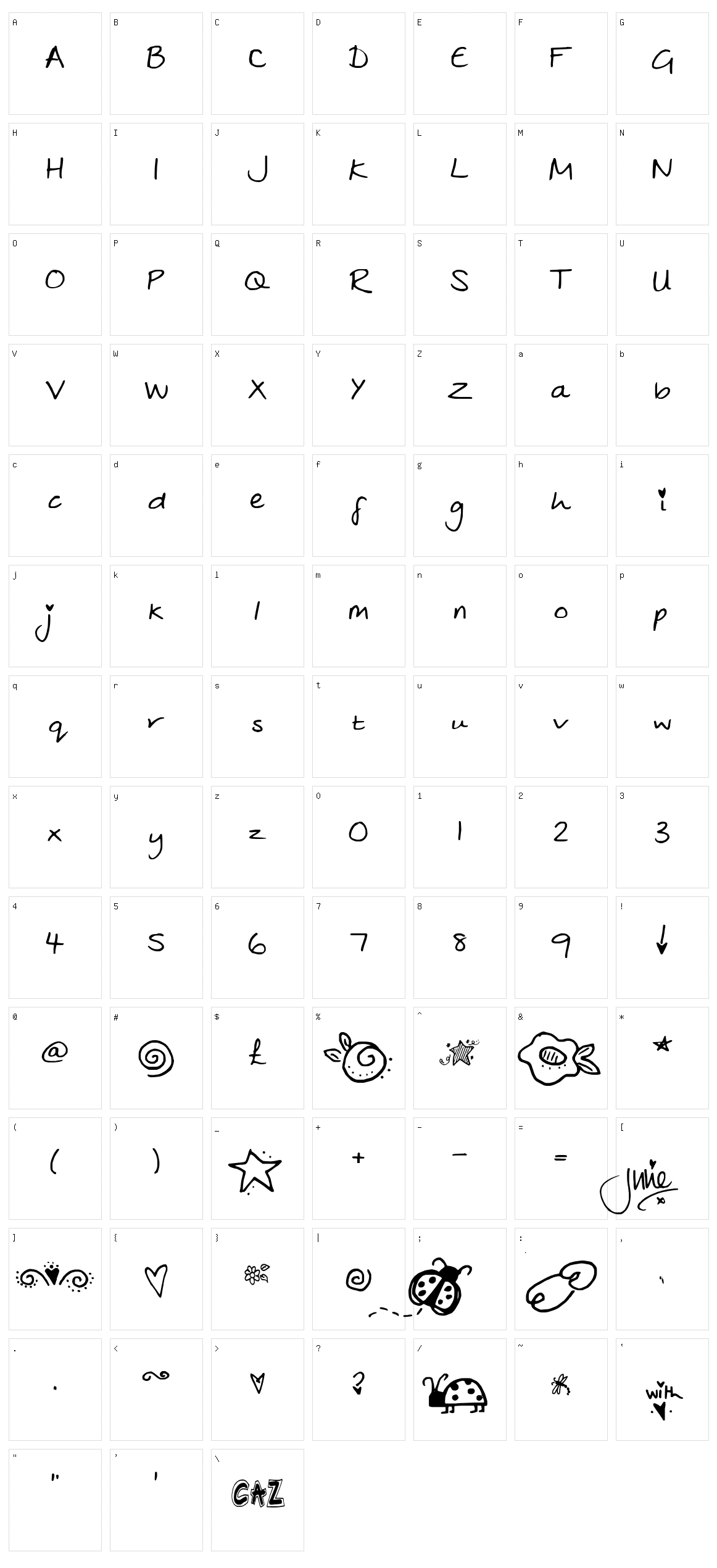 Julies Character Set