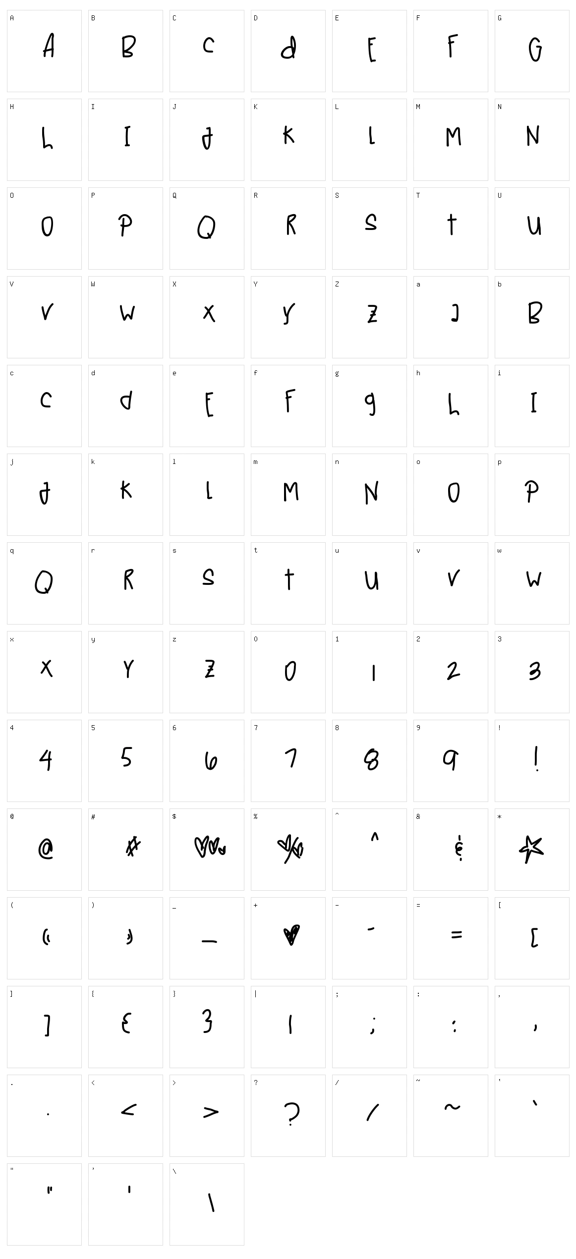 Junes Pluto Character Set