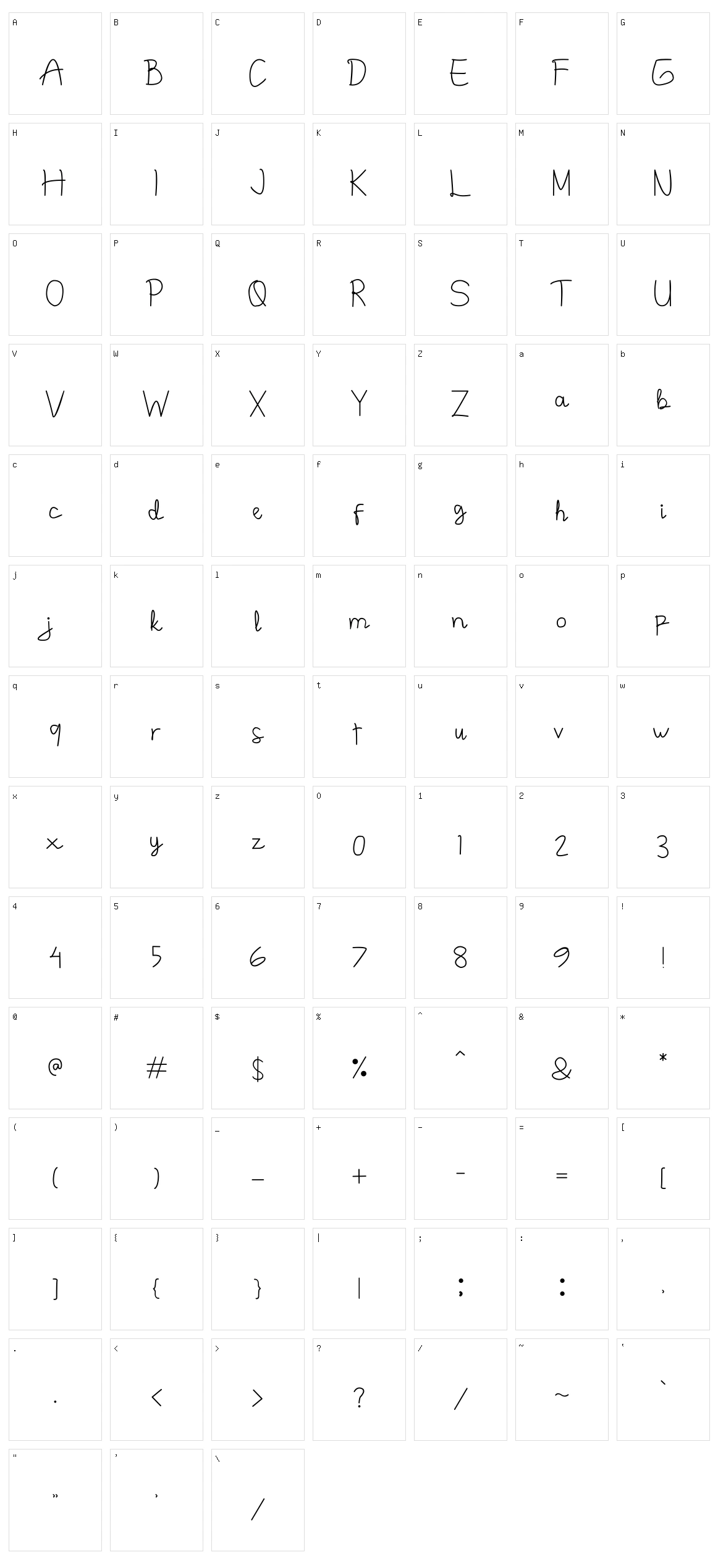 Junitta Character Set