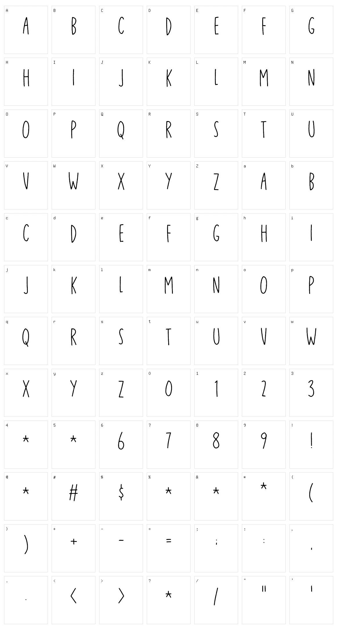 Just in Case Character Set