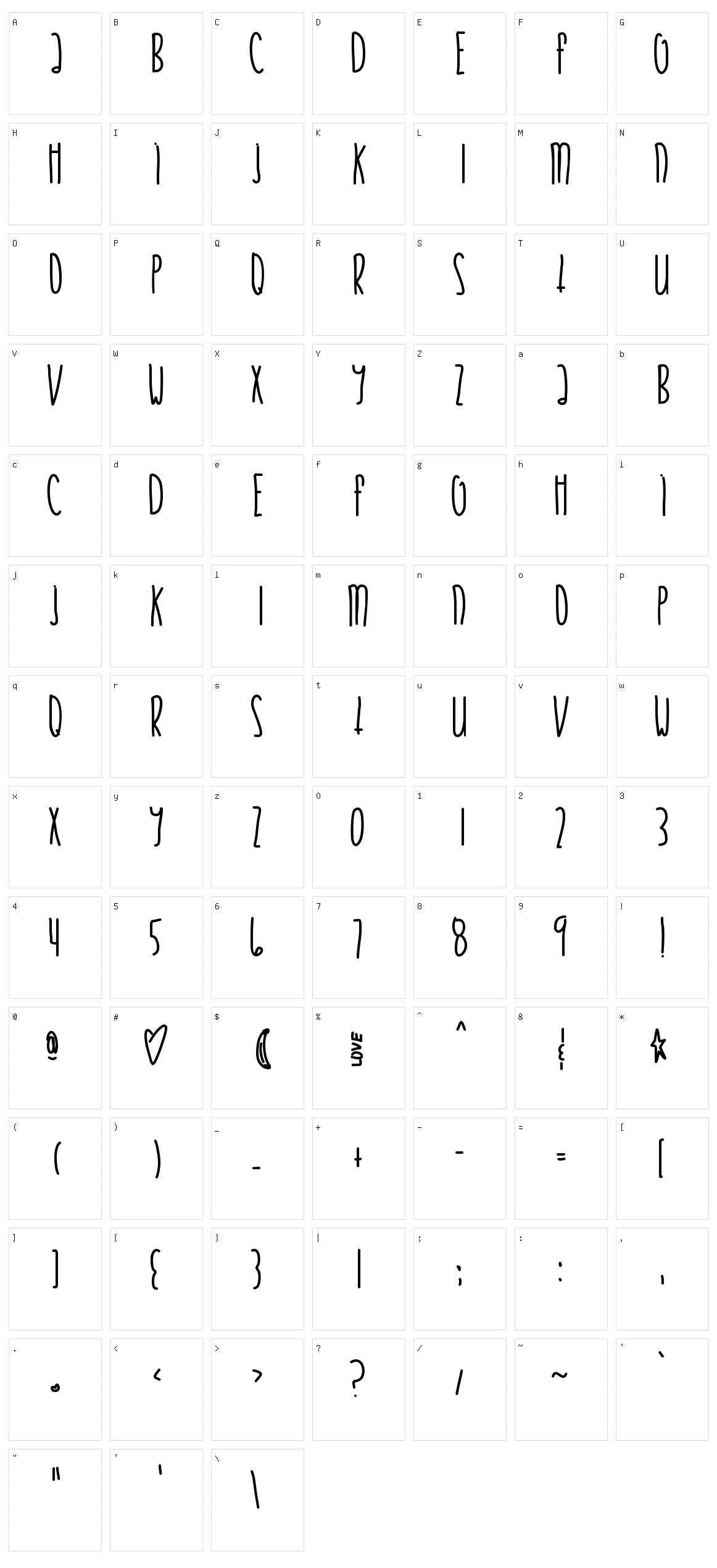 Justify My Love Character Set