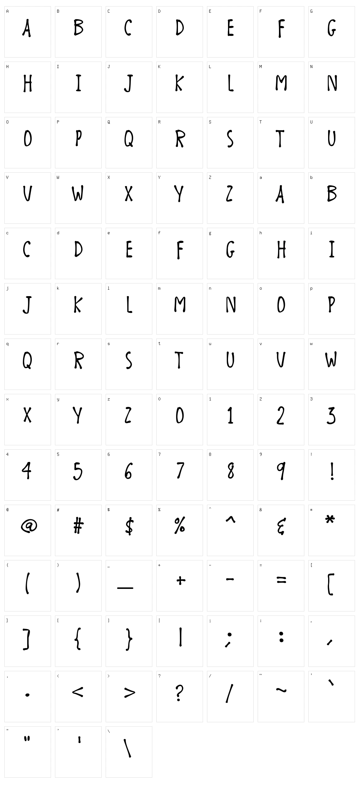 K26 Chicory Bean Character Set