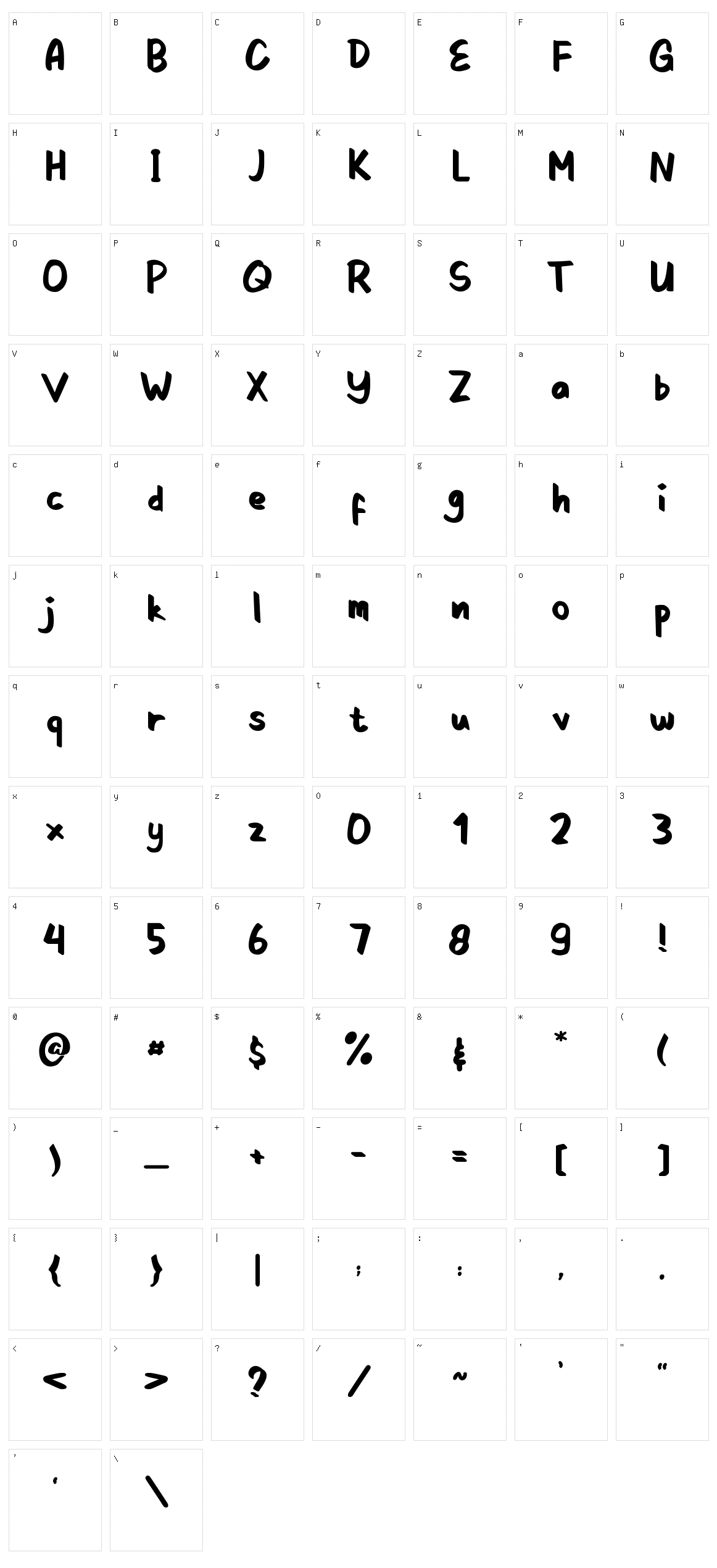 Kacang Goreng Character Set