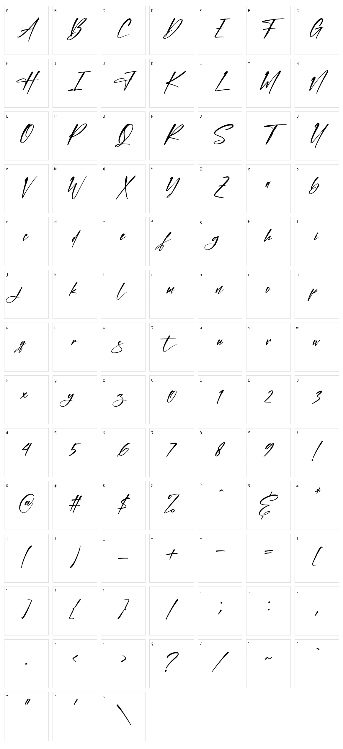 Kalisdera Character Set