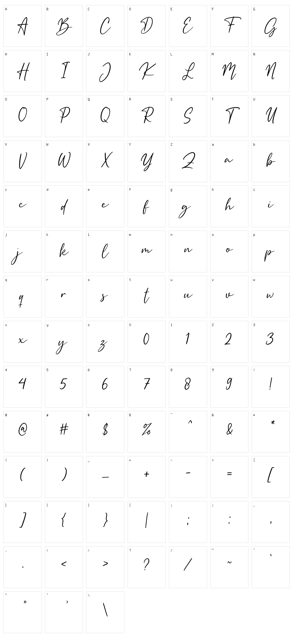 Kallinsha Character Set