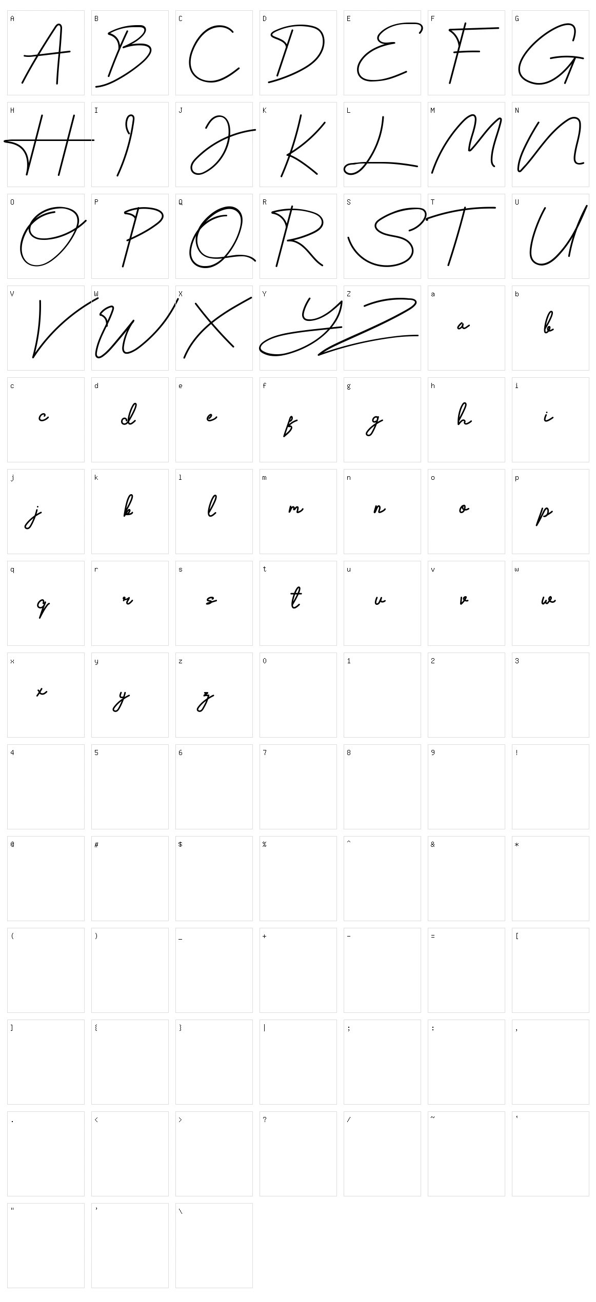 Kally dreams Character Set