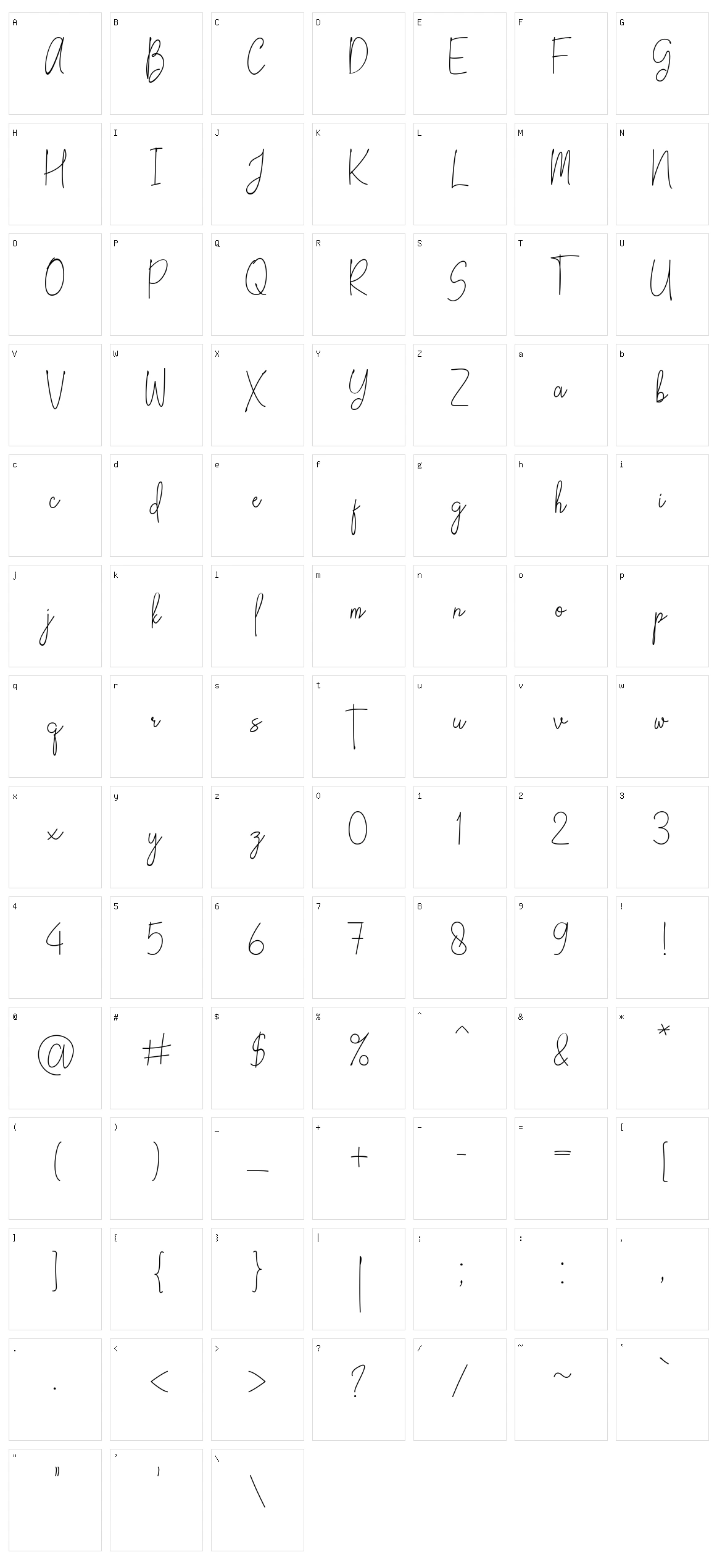 Kallyta Character Set