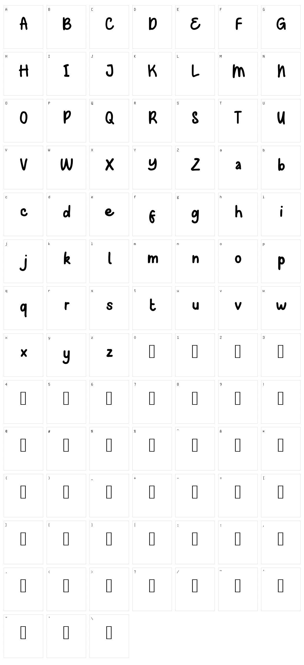 Kamako Character Set