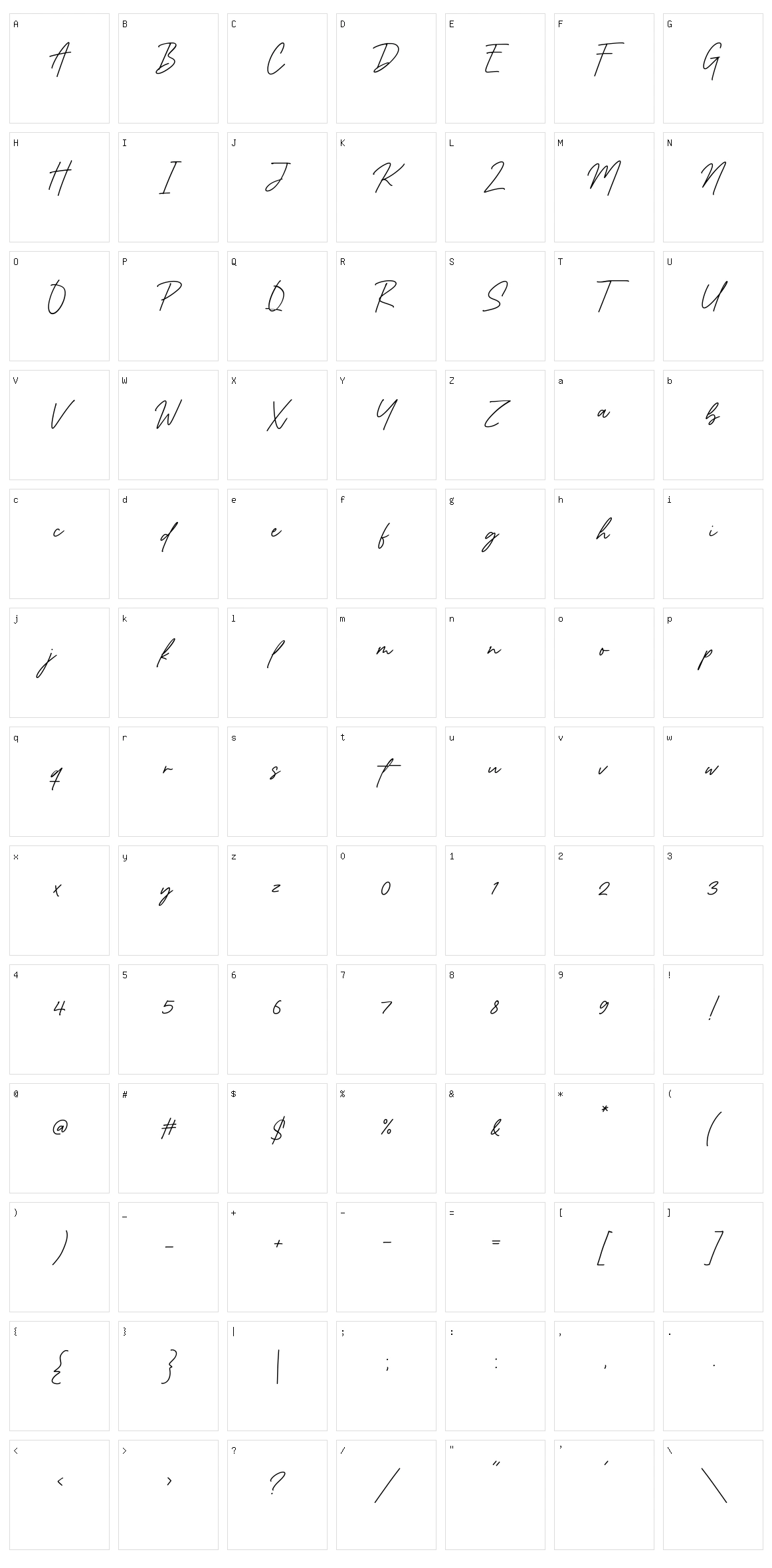 Kampsite Character Set
