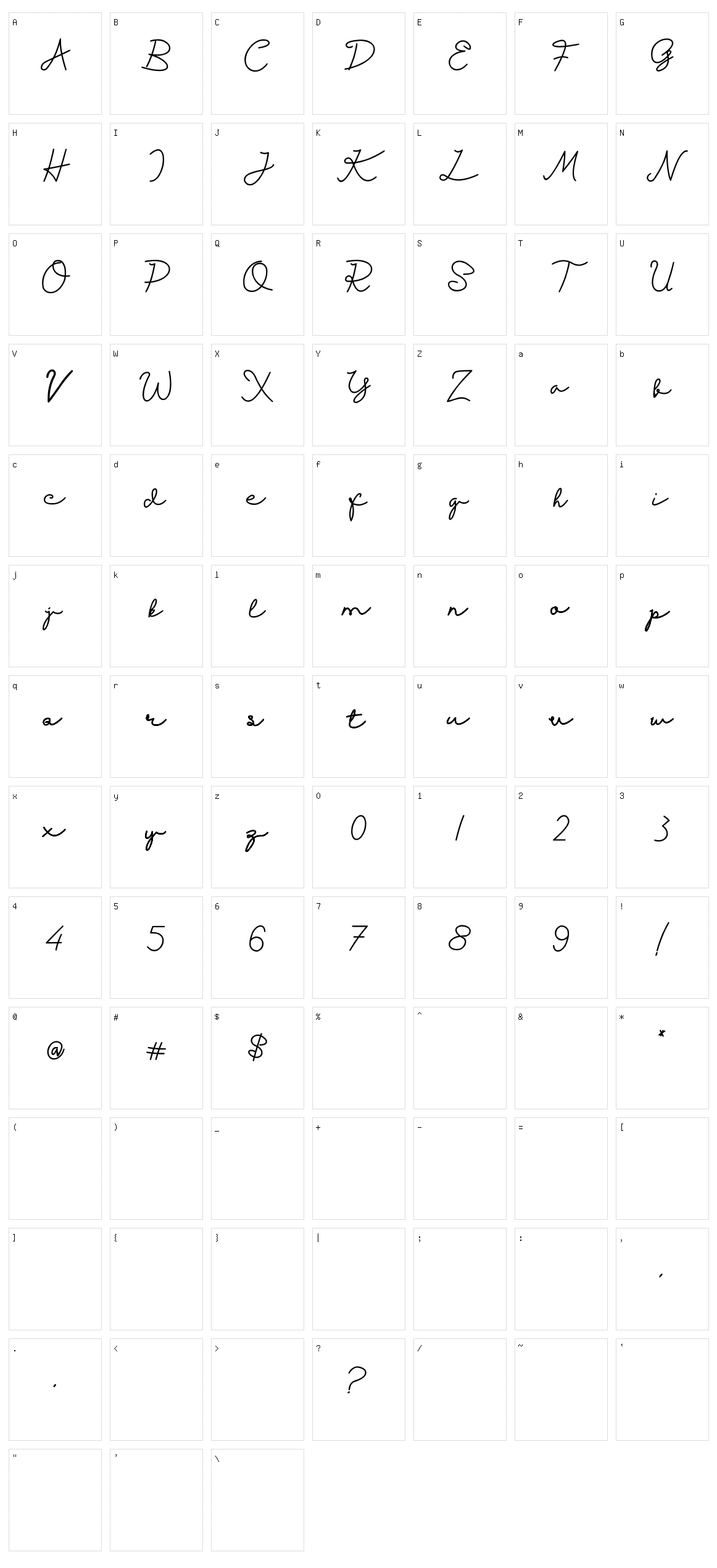 Kasih Bunda Character Set