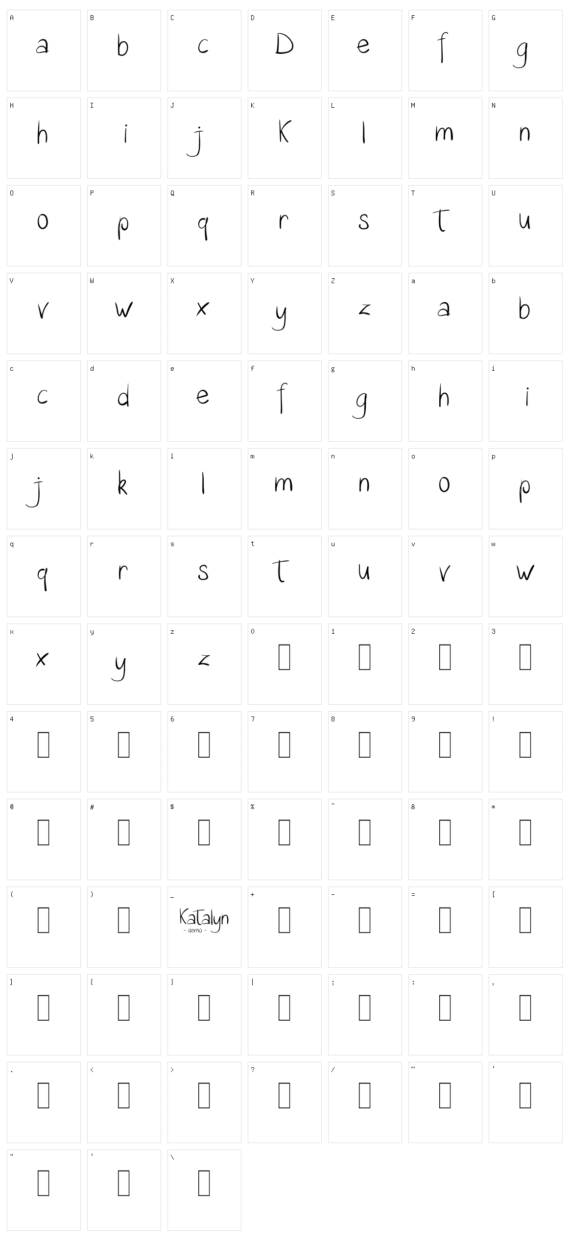 Katalyn Character Set