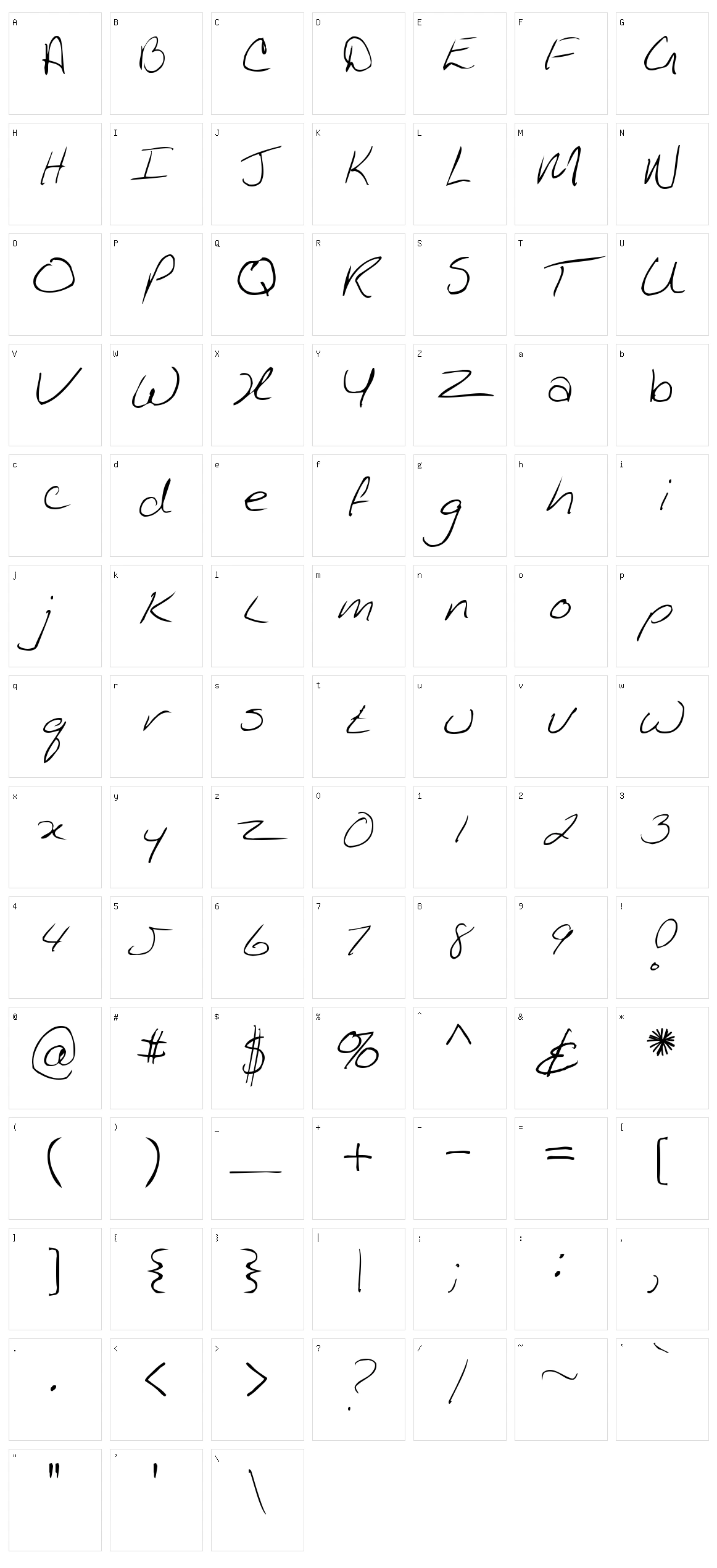 Kathleen Character Set