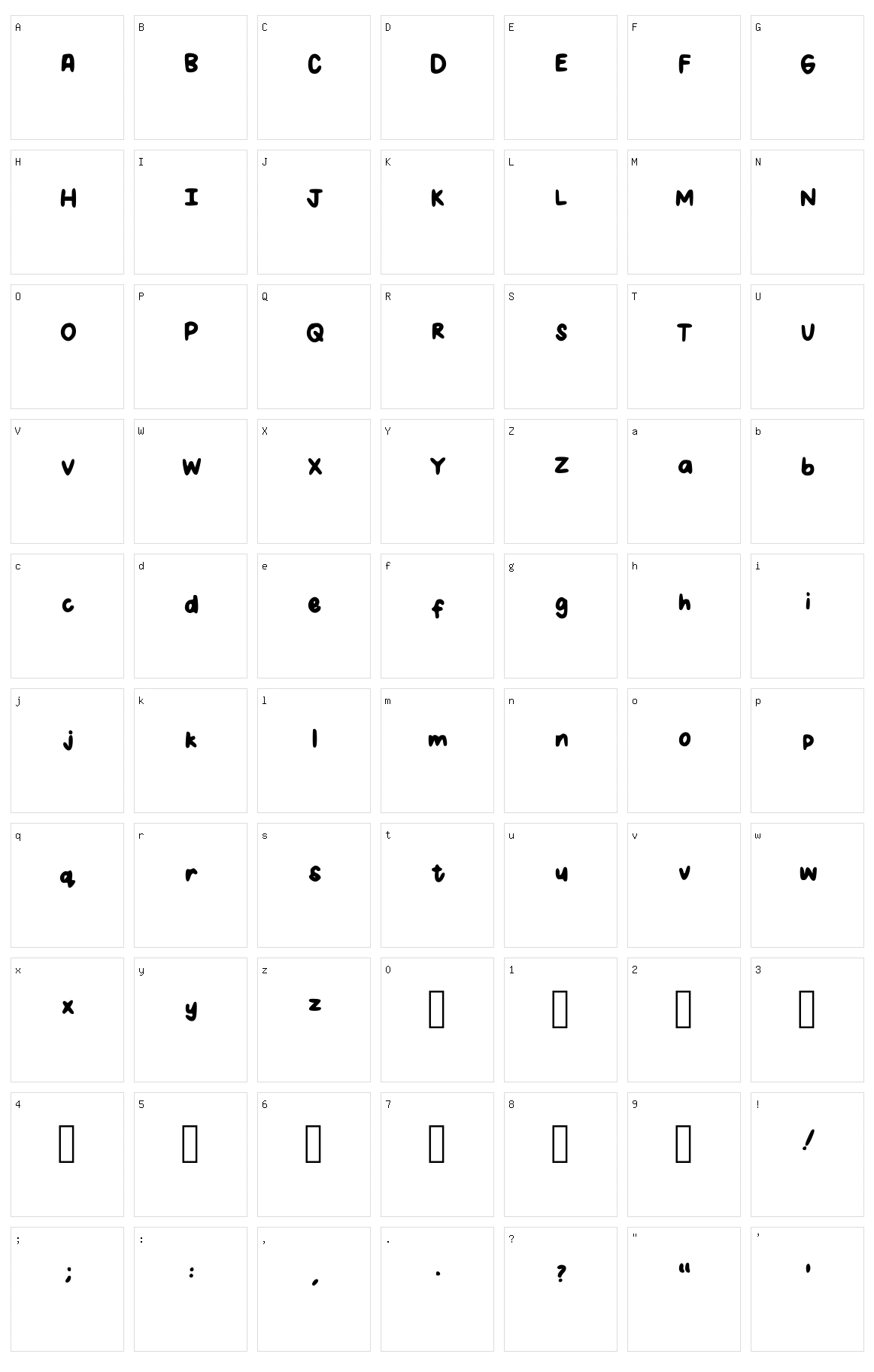 Kau Bubbly Character Set