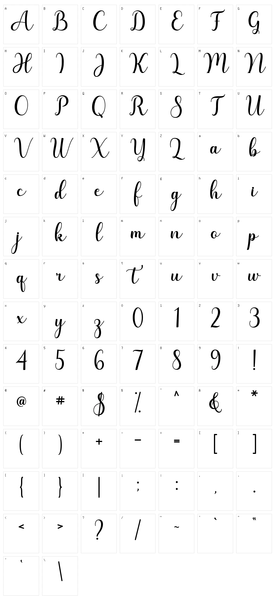 Kaylani Character Set