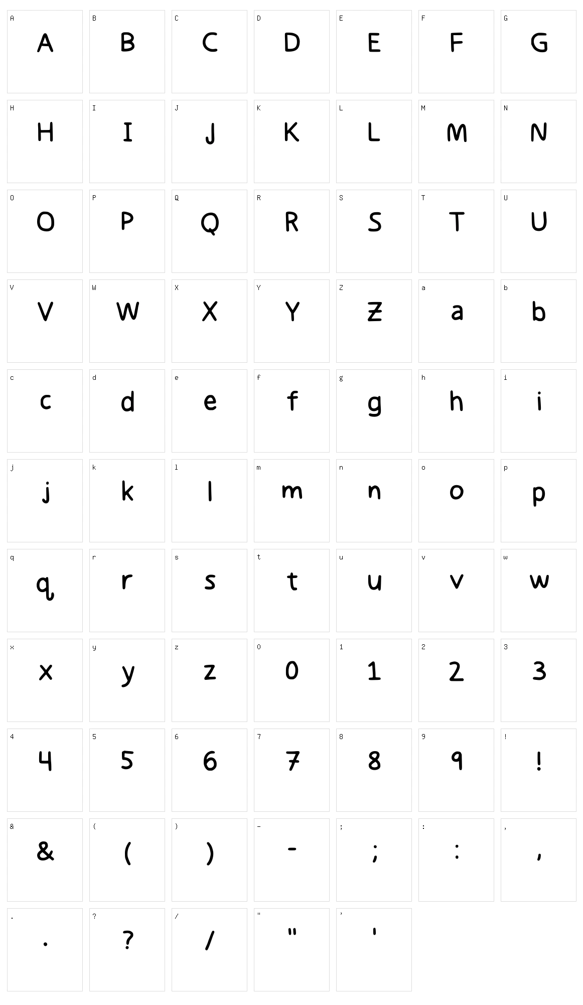 Kaylins Note Character Set