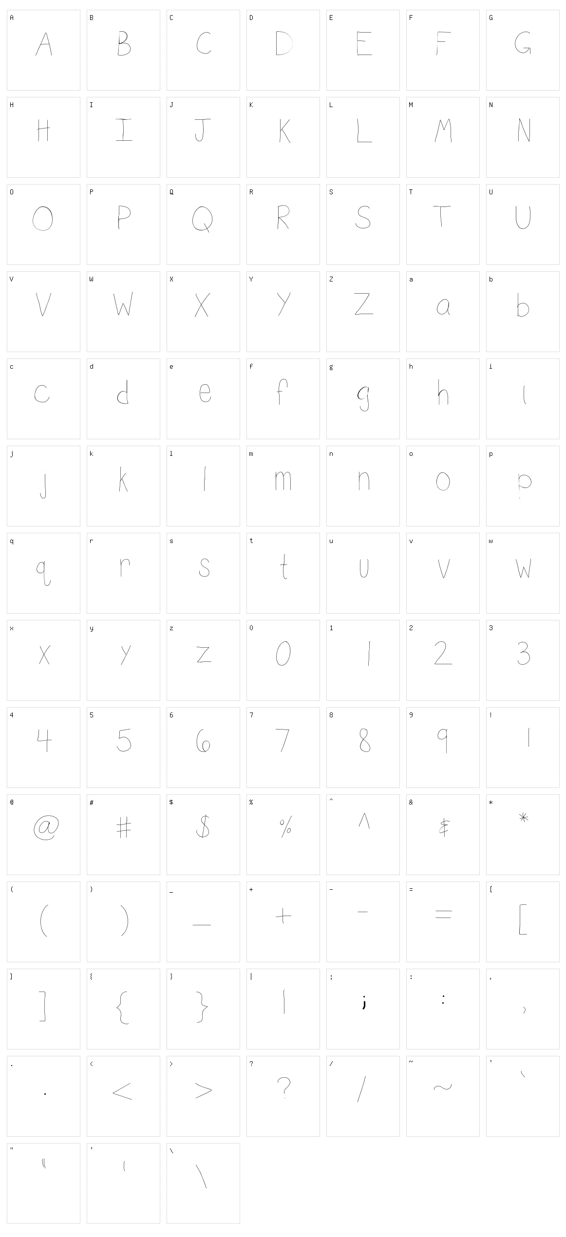 KB Sketch Character Set