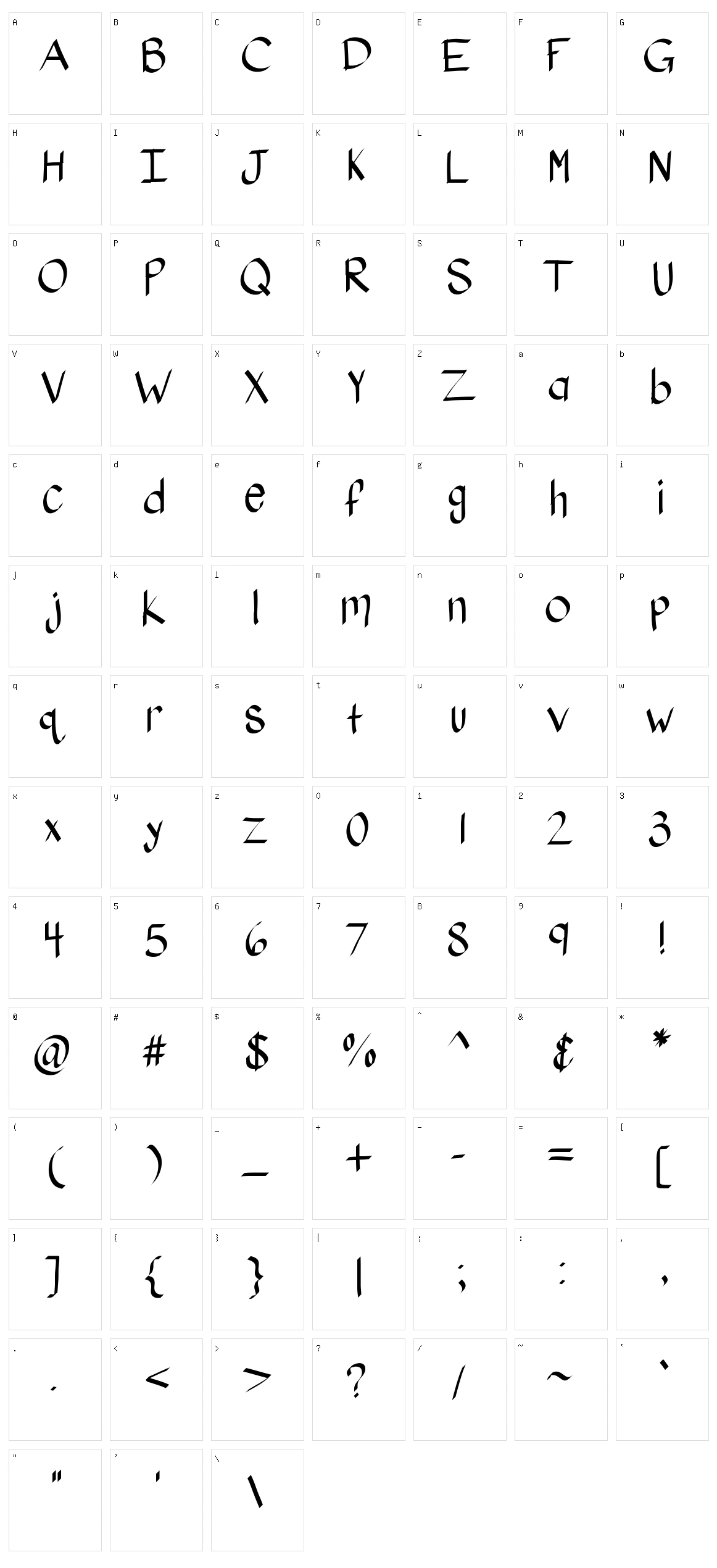 KB Stylographic Character Set