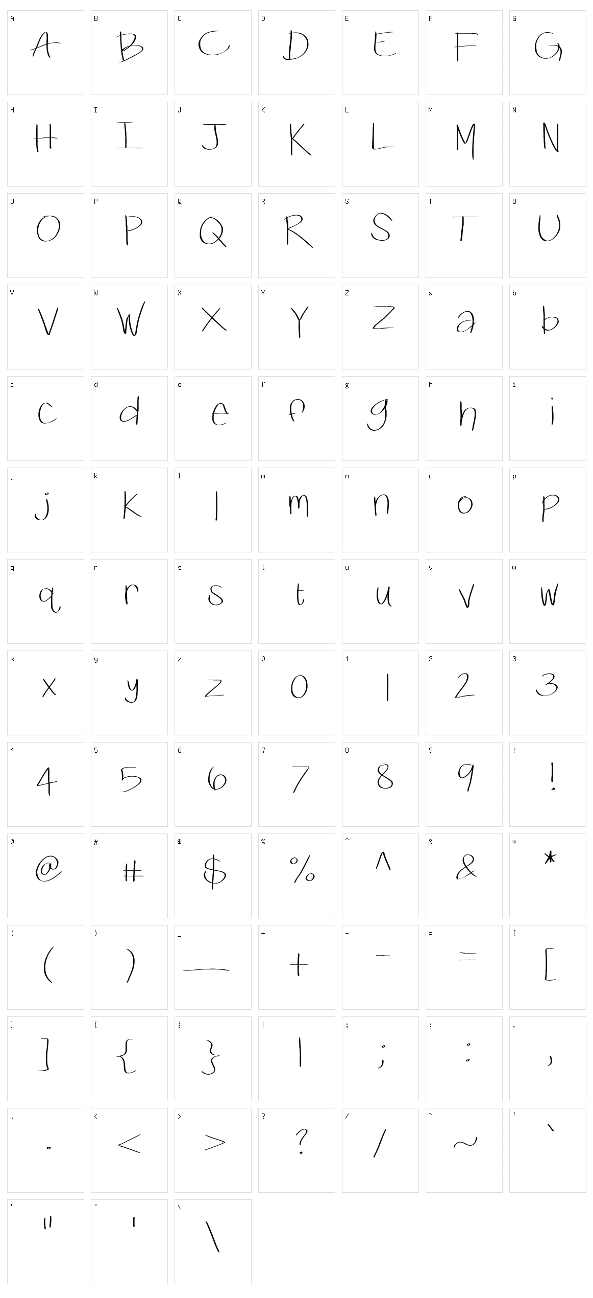 KB Swiftly Character Set