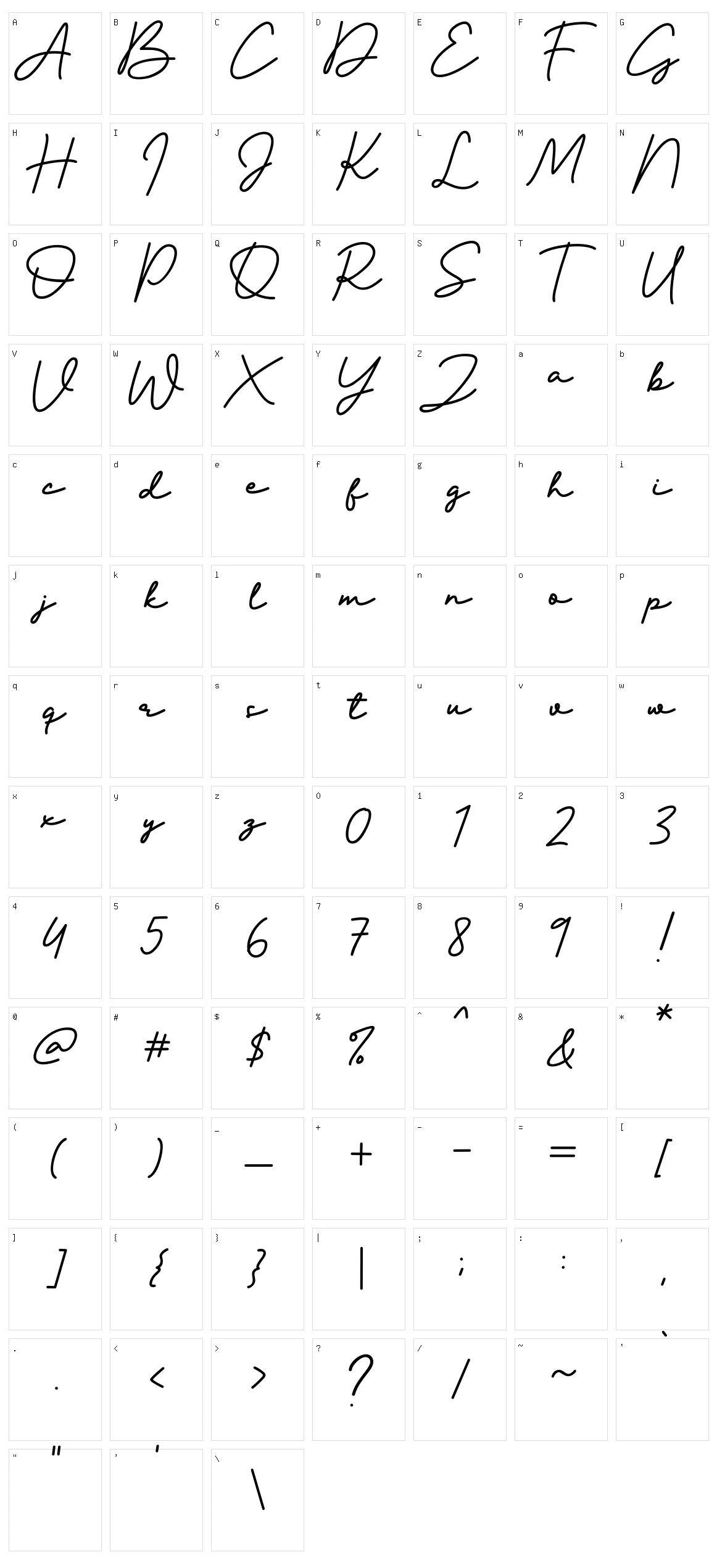 Keira Shabira Character Set