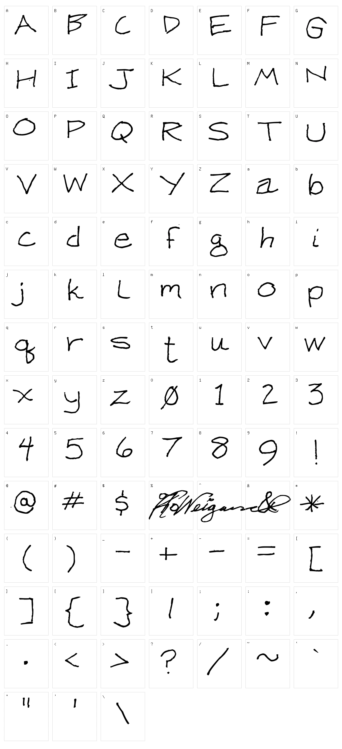 Ken Weigand Character Set