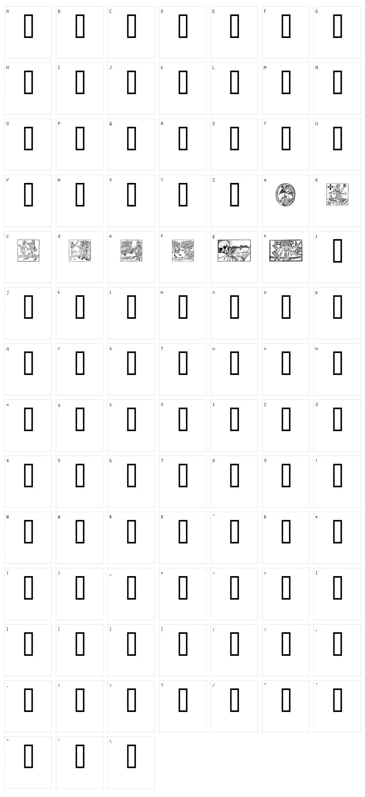 Woodcut 2 Character Set