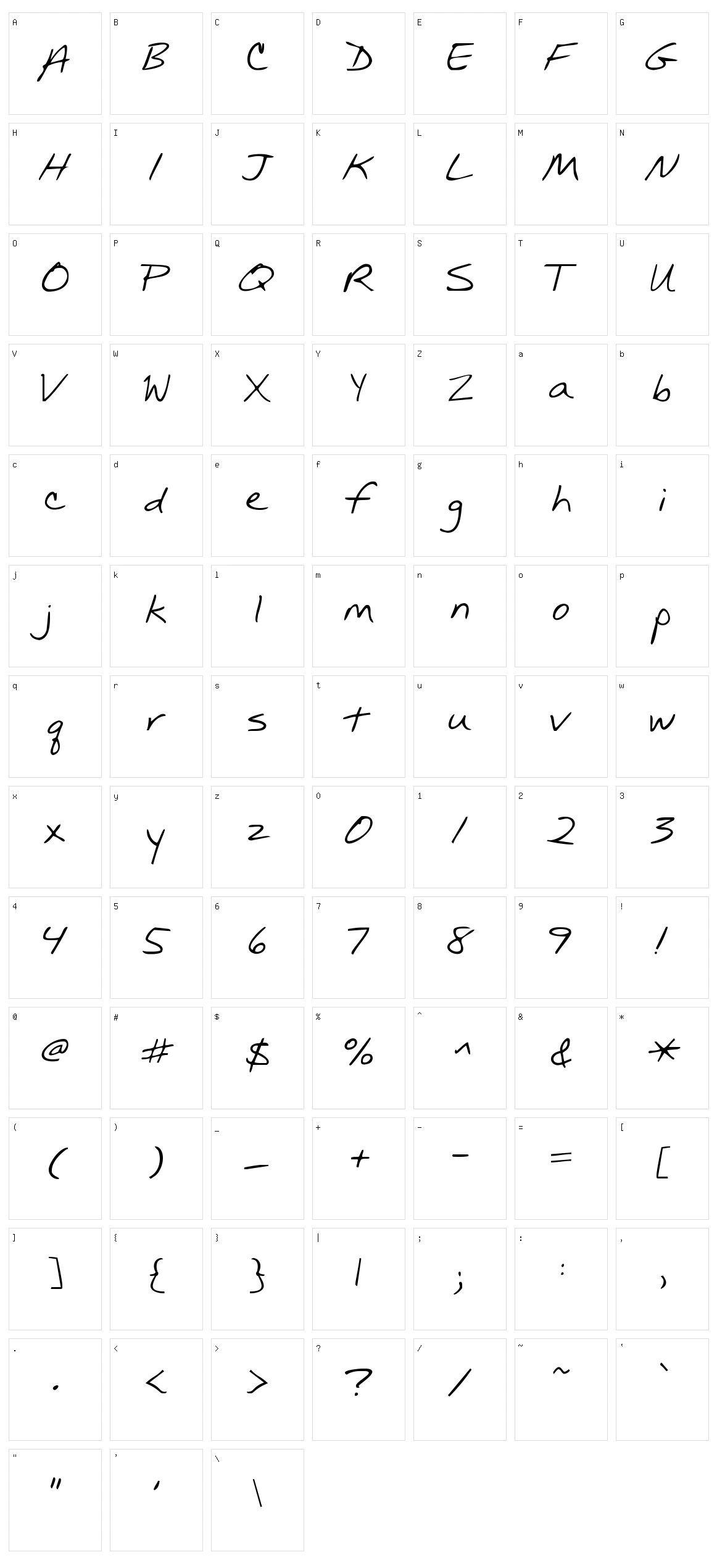 KG Mullally Character Set