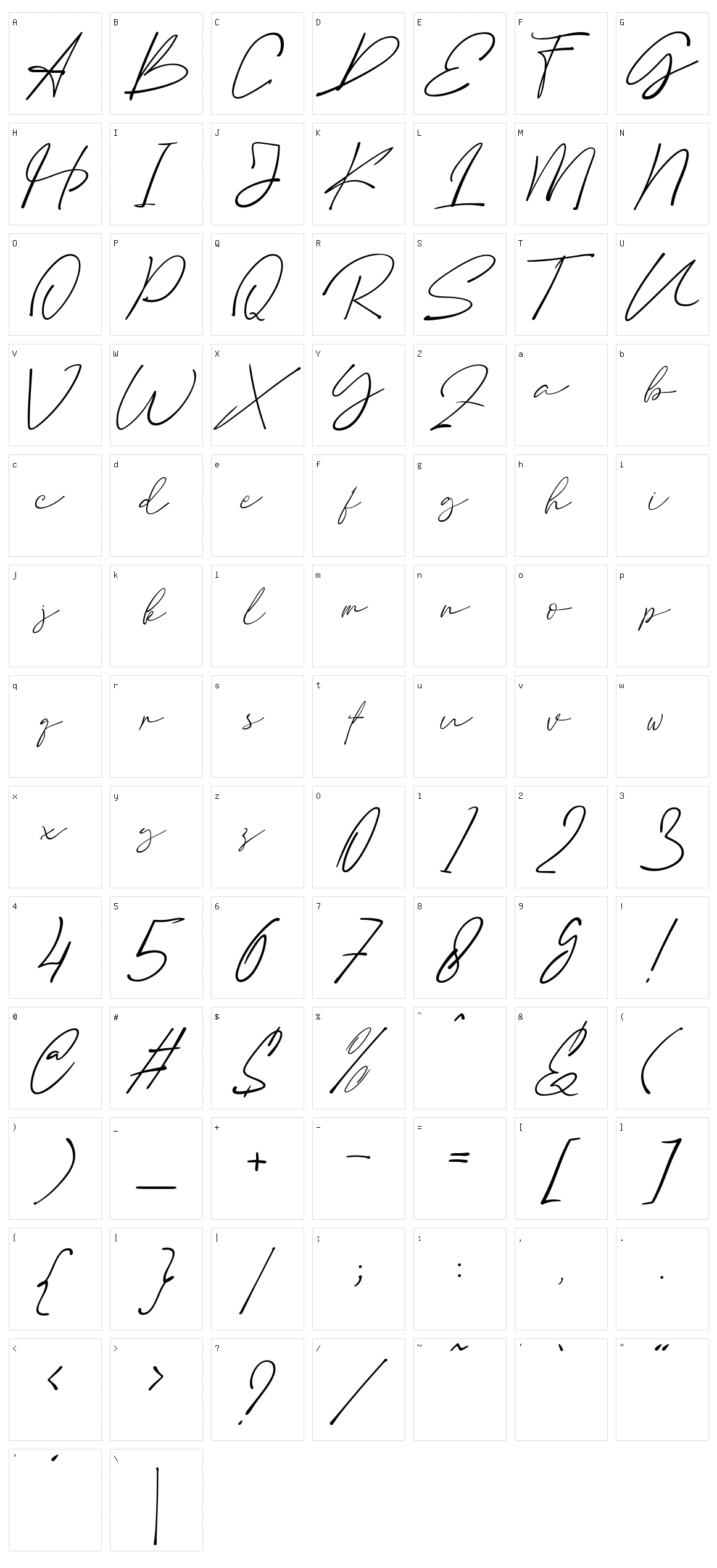 Khalista Character Set