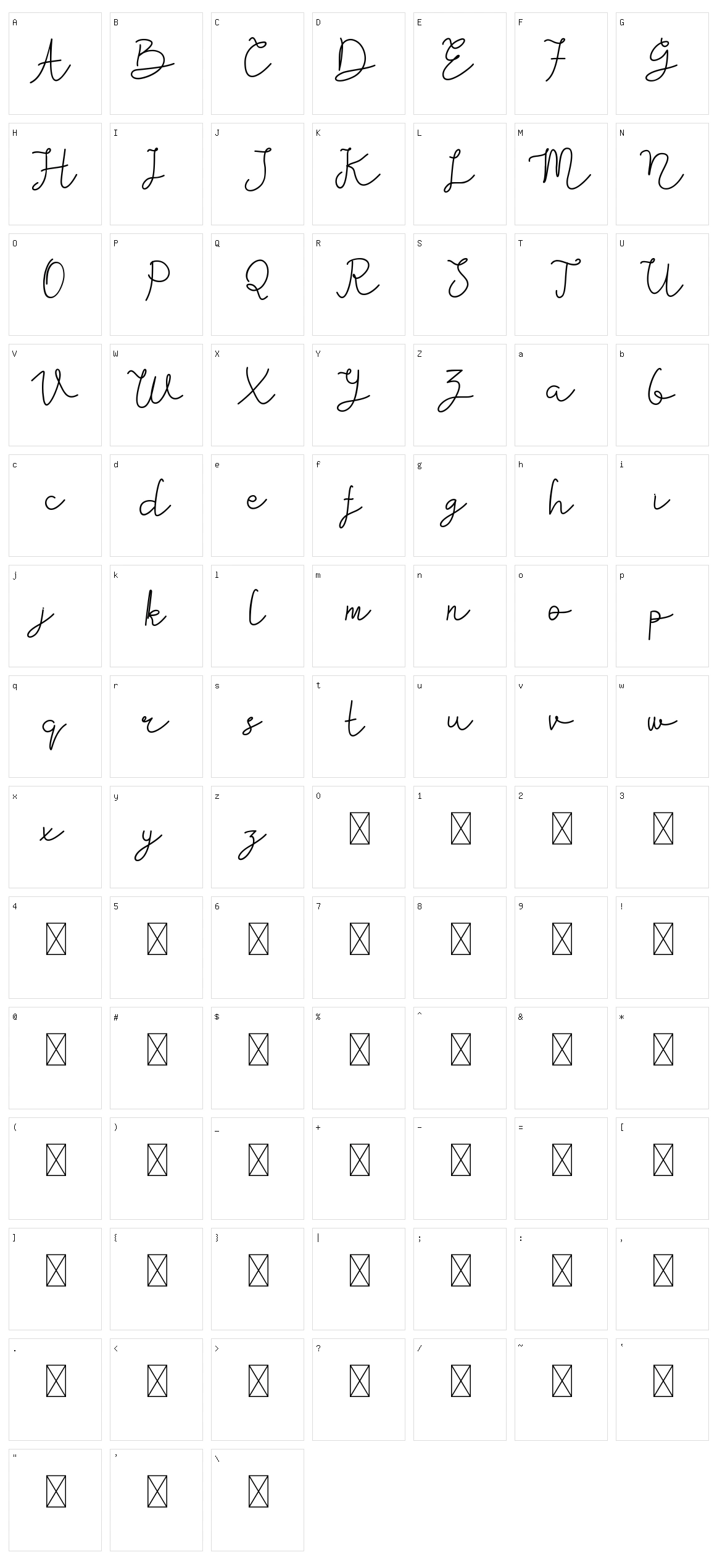 Kiarina Character Set