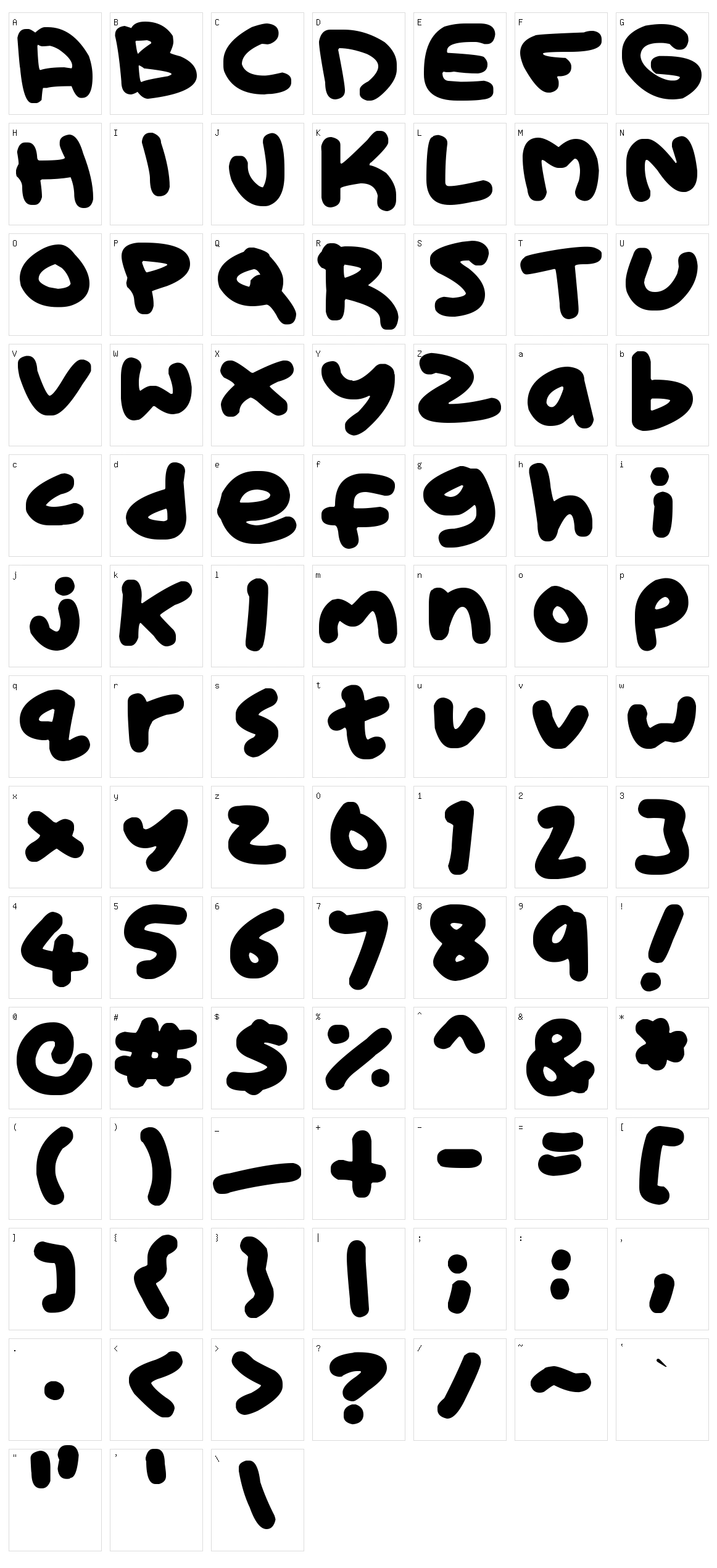 Kid Marker Character Set