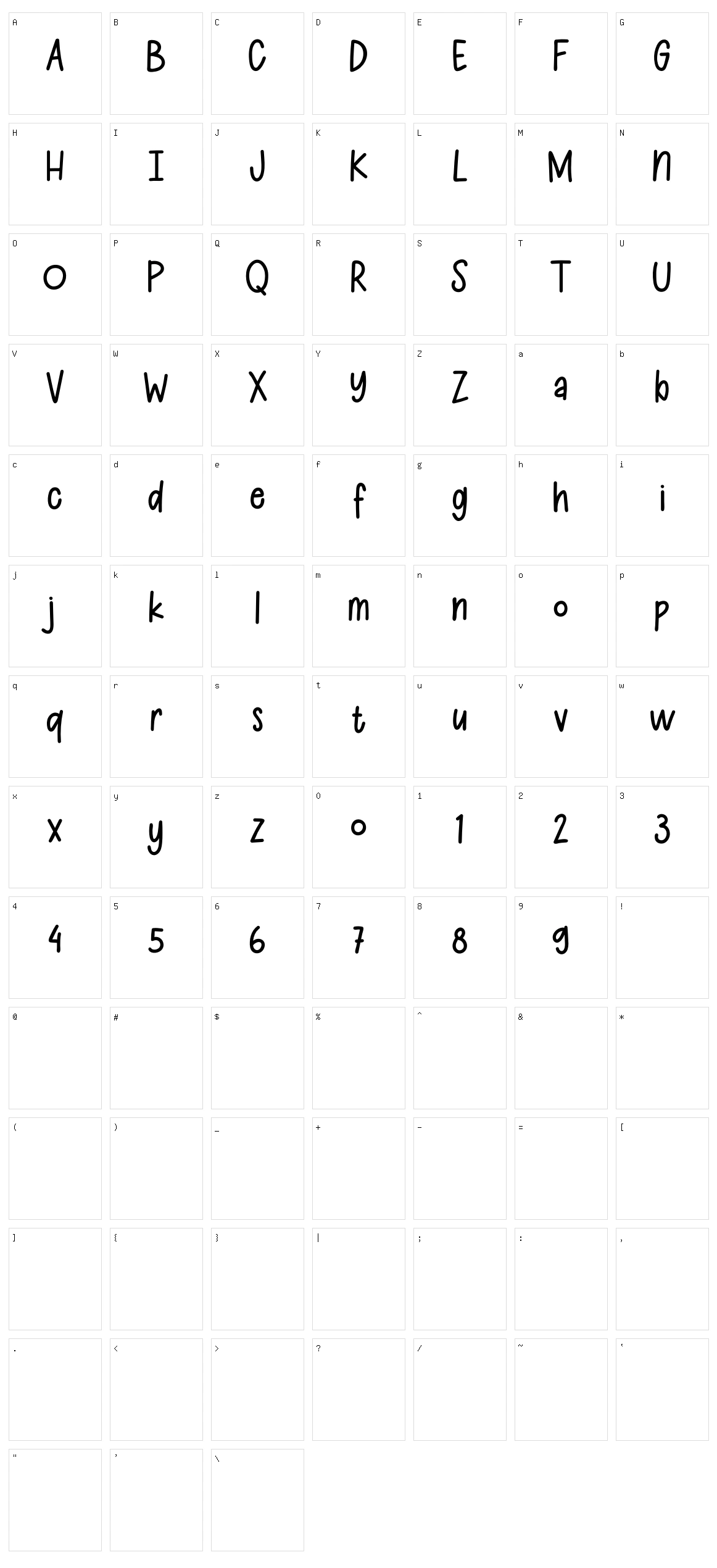 Kids Note Character Set