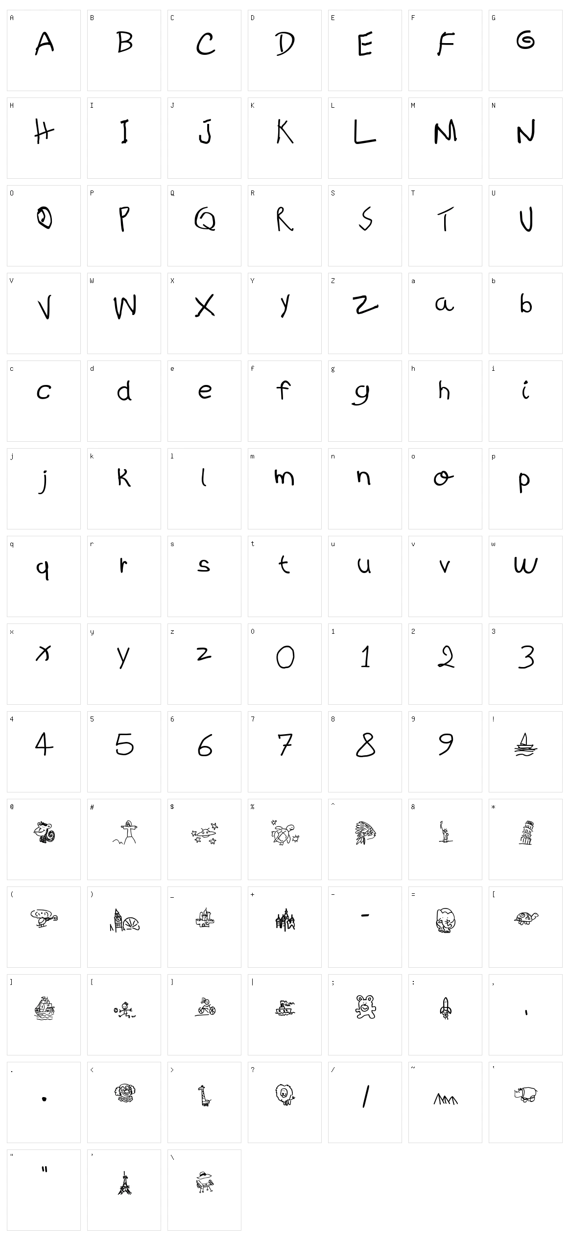 Kids Written Character Set