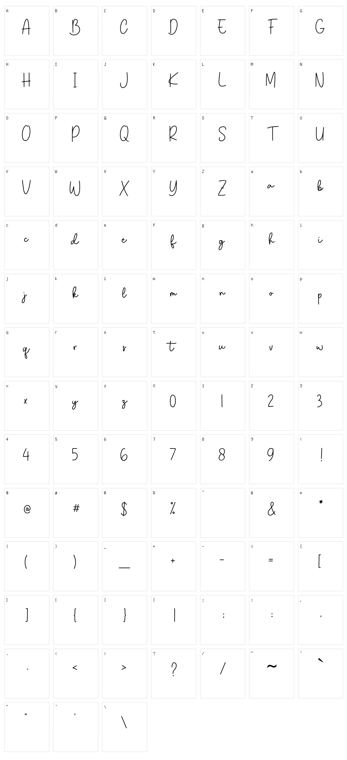 Kinda Sweet Character Set