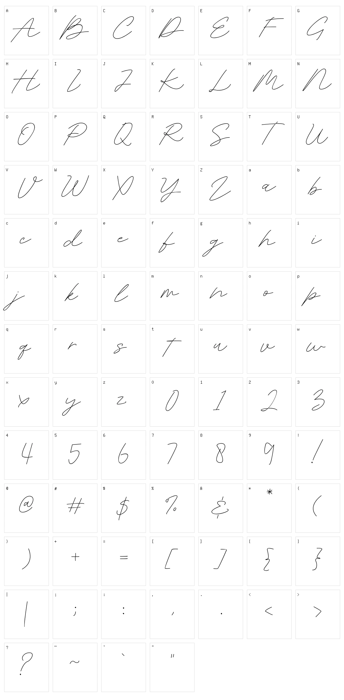 Kingsley Roman Character Set