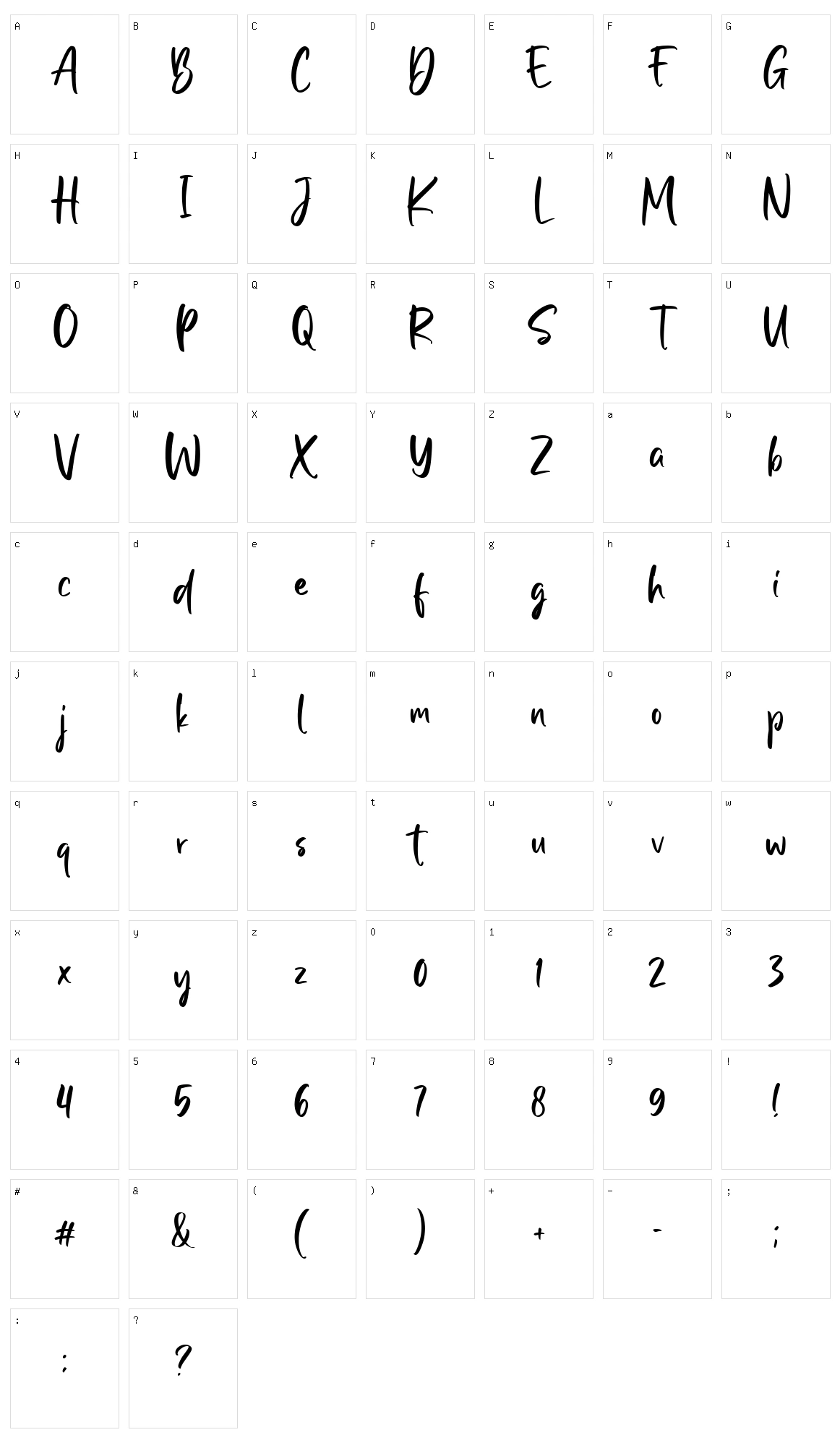 Kulldesak Character Set