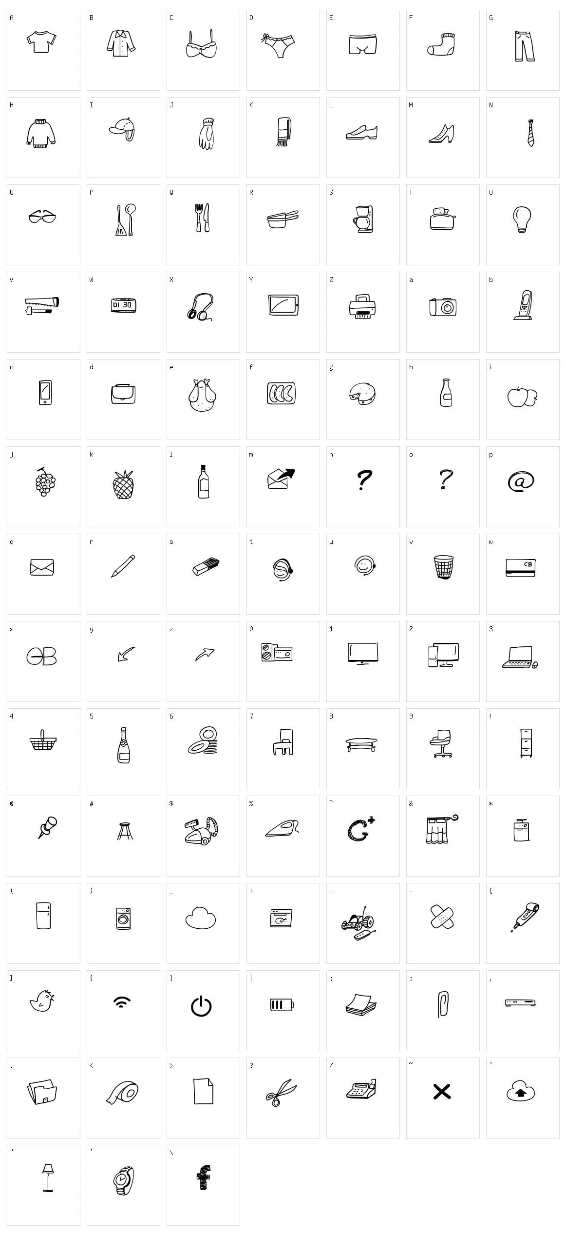 Peax Webdesign Free Icons Character Set
