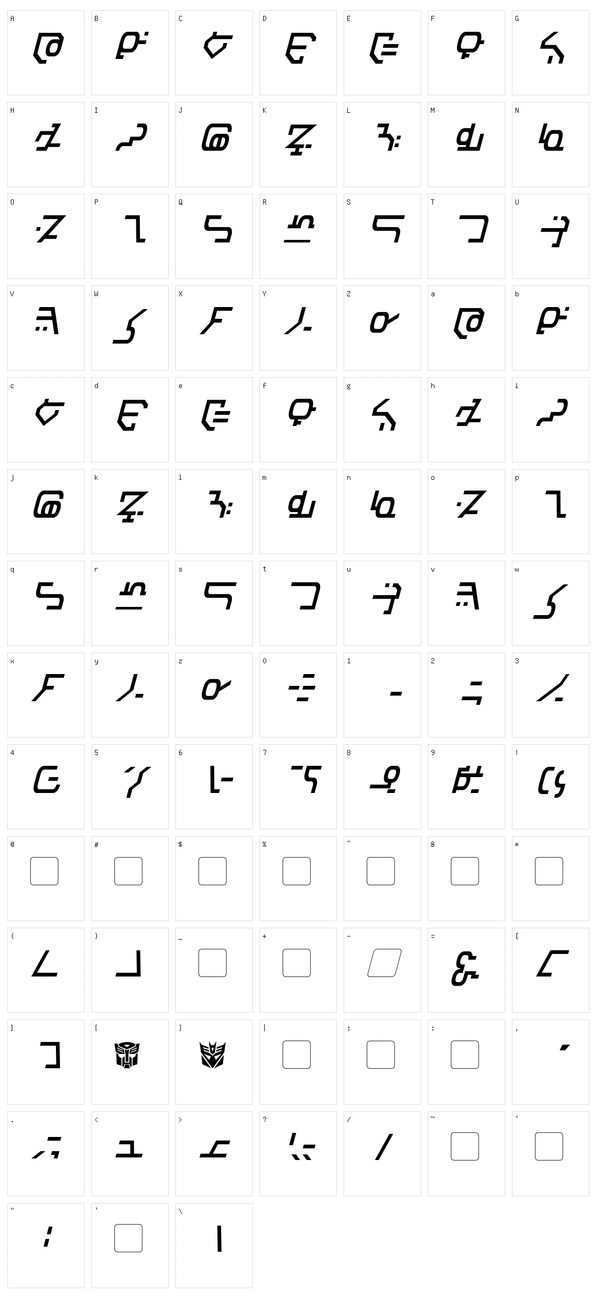 Modern Destronic Character Set