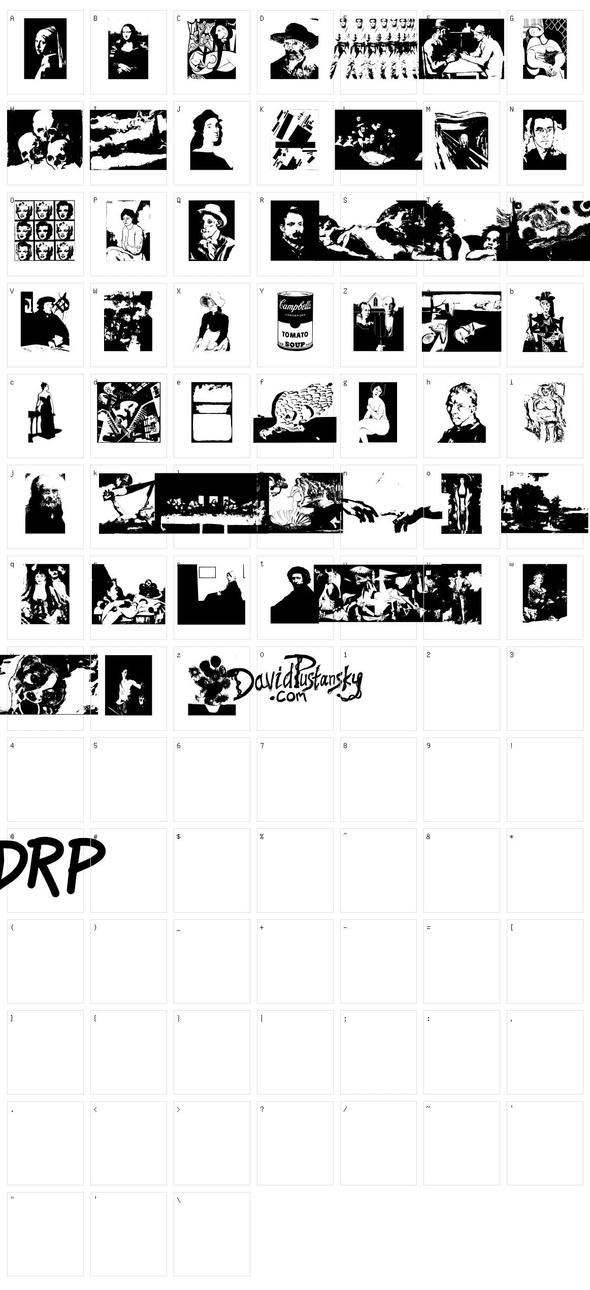 A Work Of Art Character Set