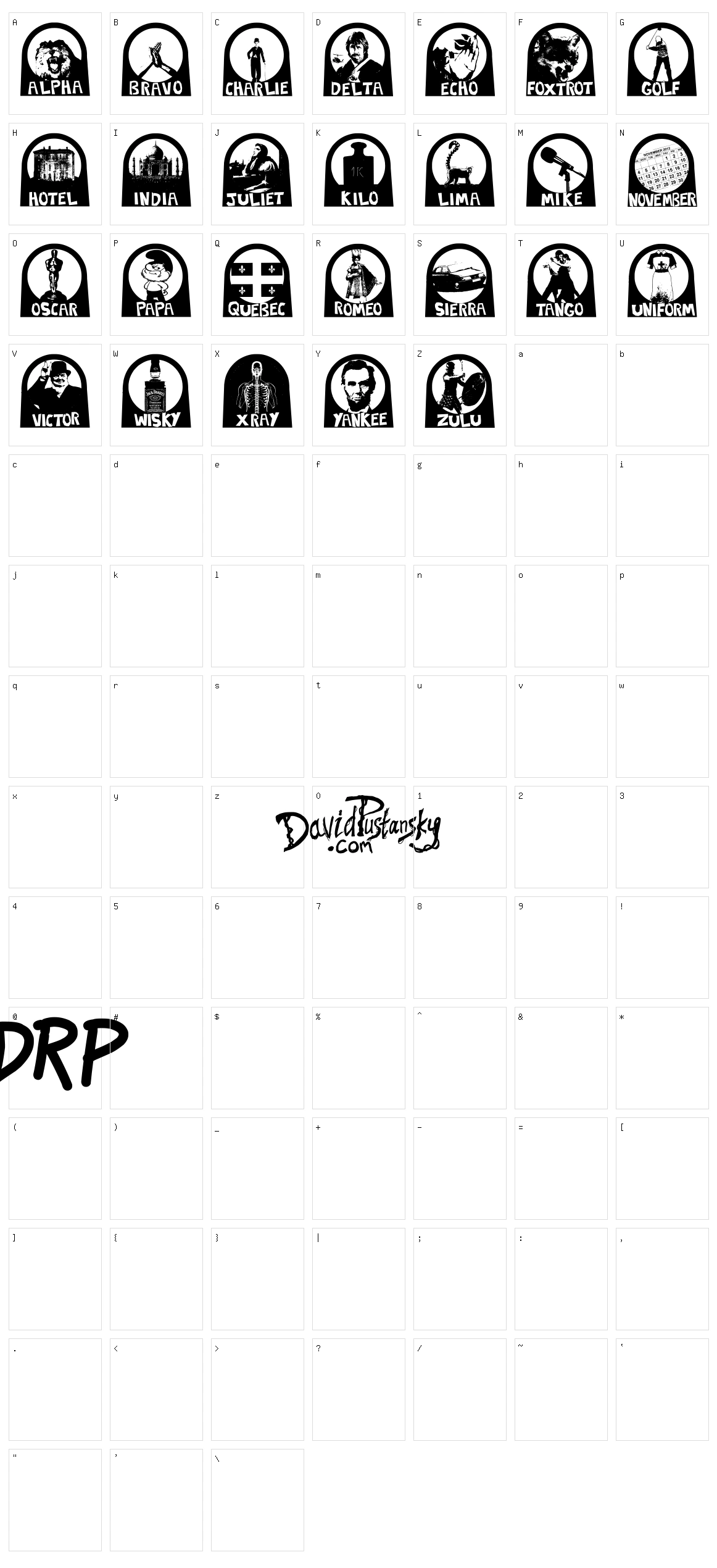 Nato Phonetic Alphabet Character Set