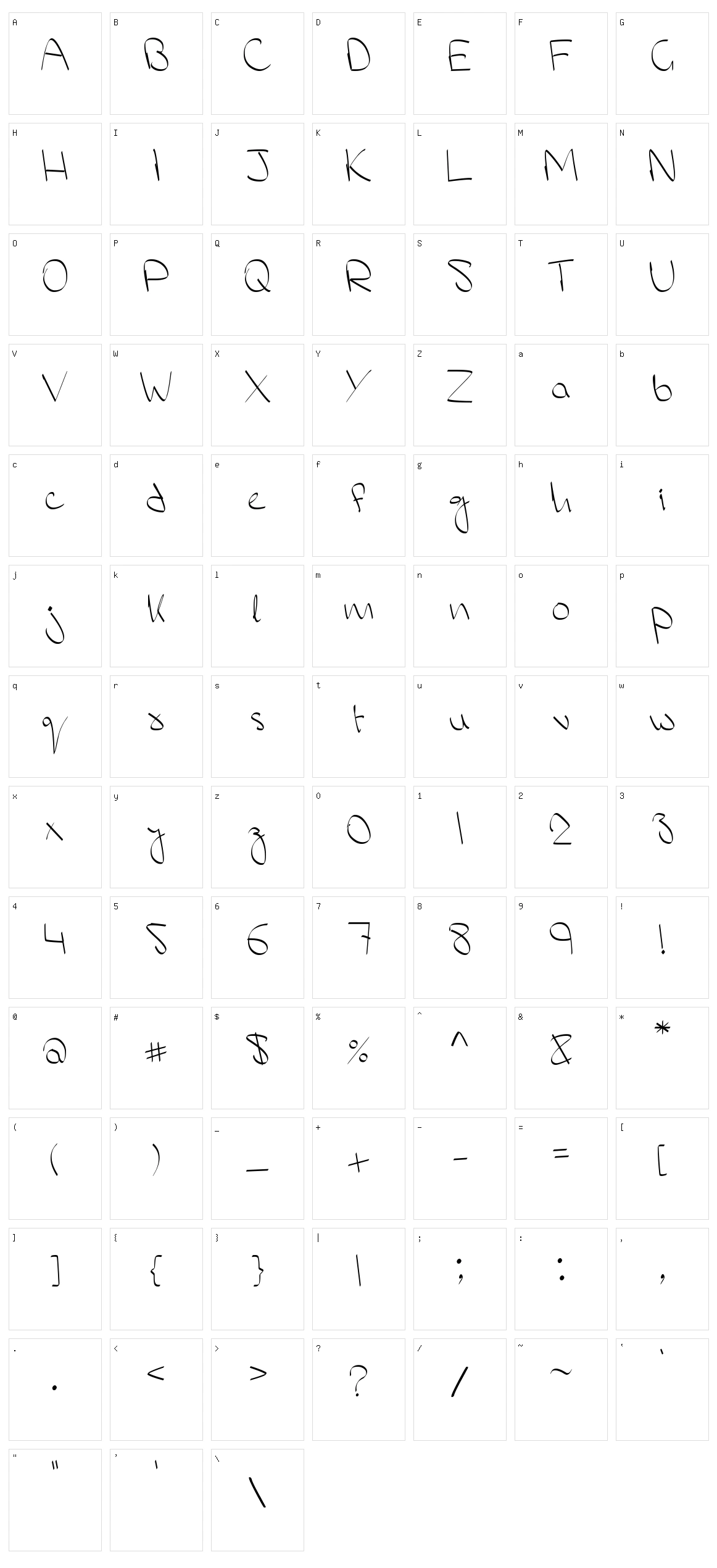 M's Hand Character Set