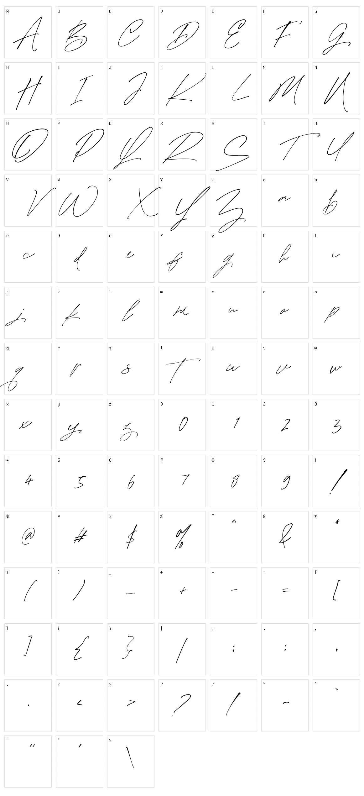 Mabrick Signature Character Set