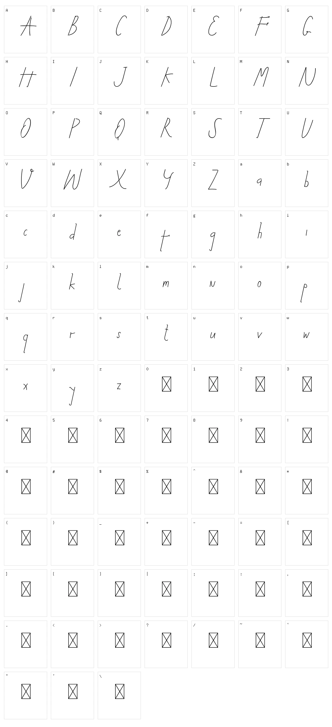 Machaela Character Set