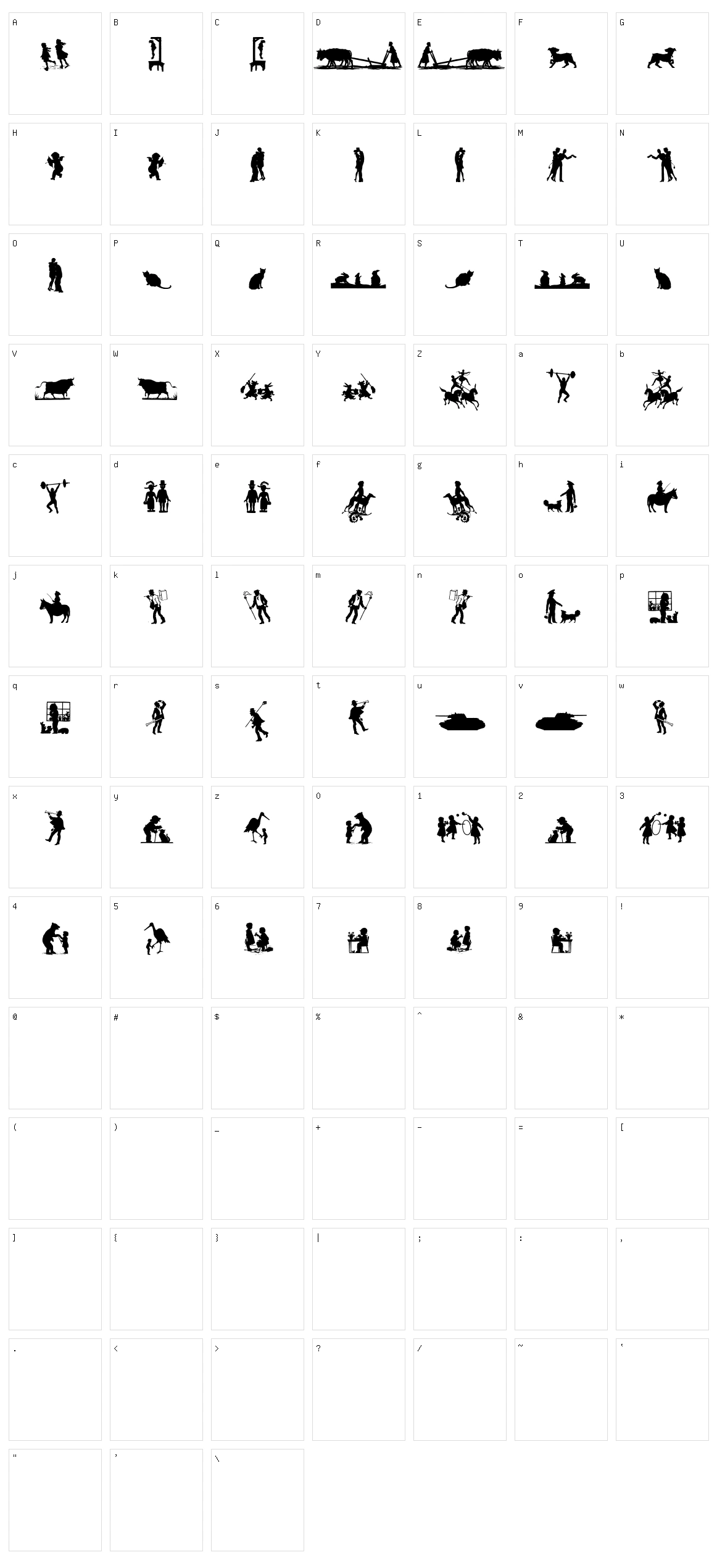 Mixed Silhouettes Five Character Set