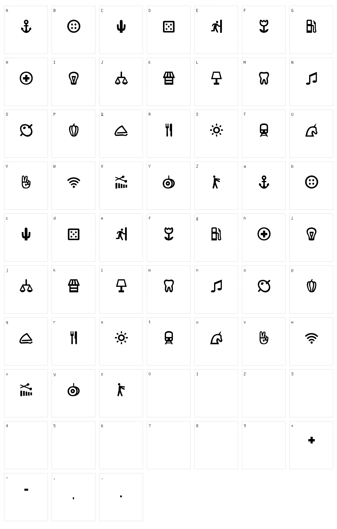 Ancla Alphabet Character Set