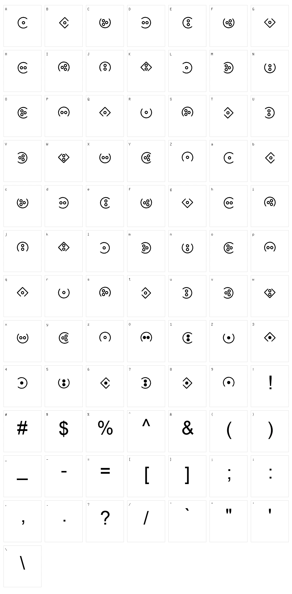DLI LightScript Character Set
