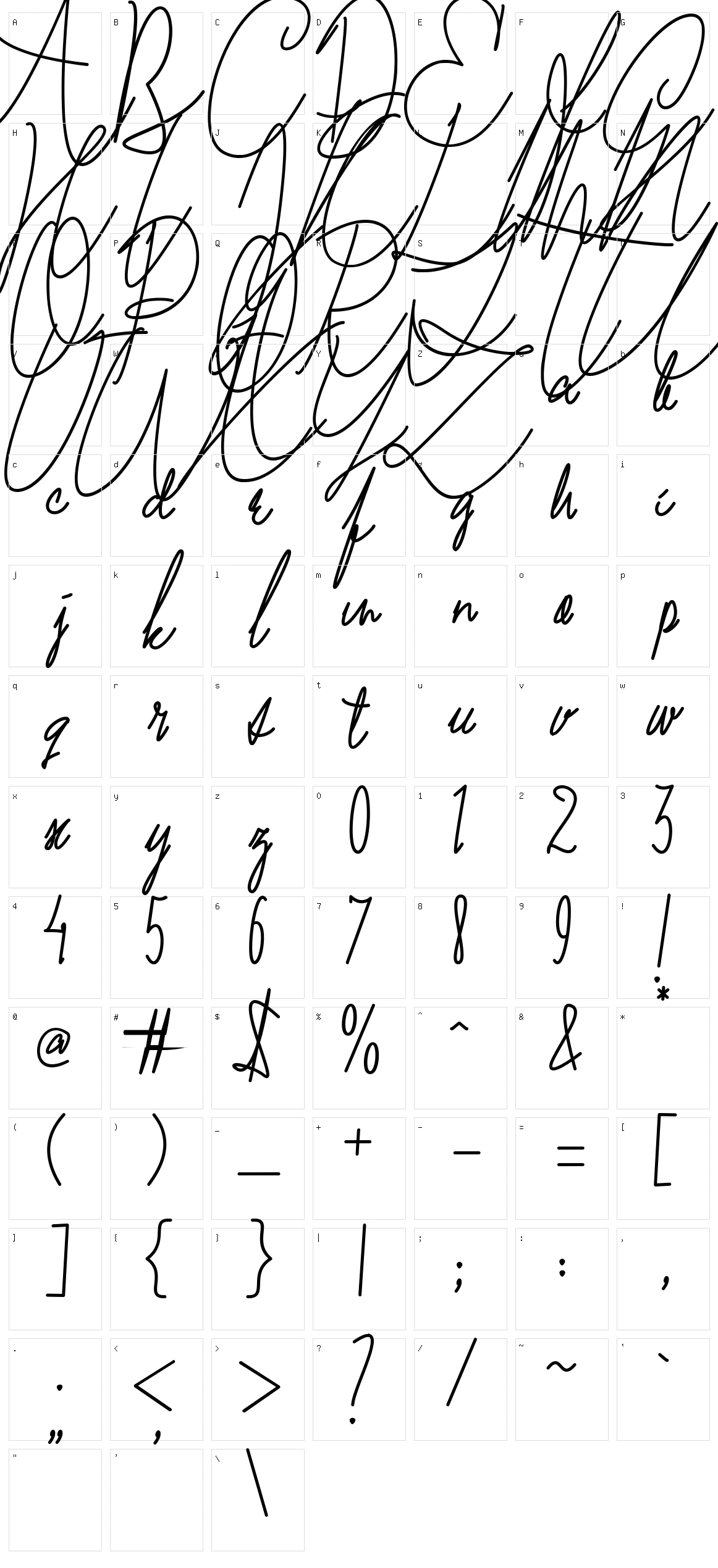 Mae Nitta Character Set